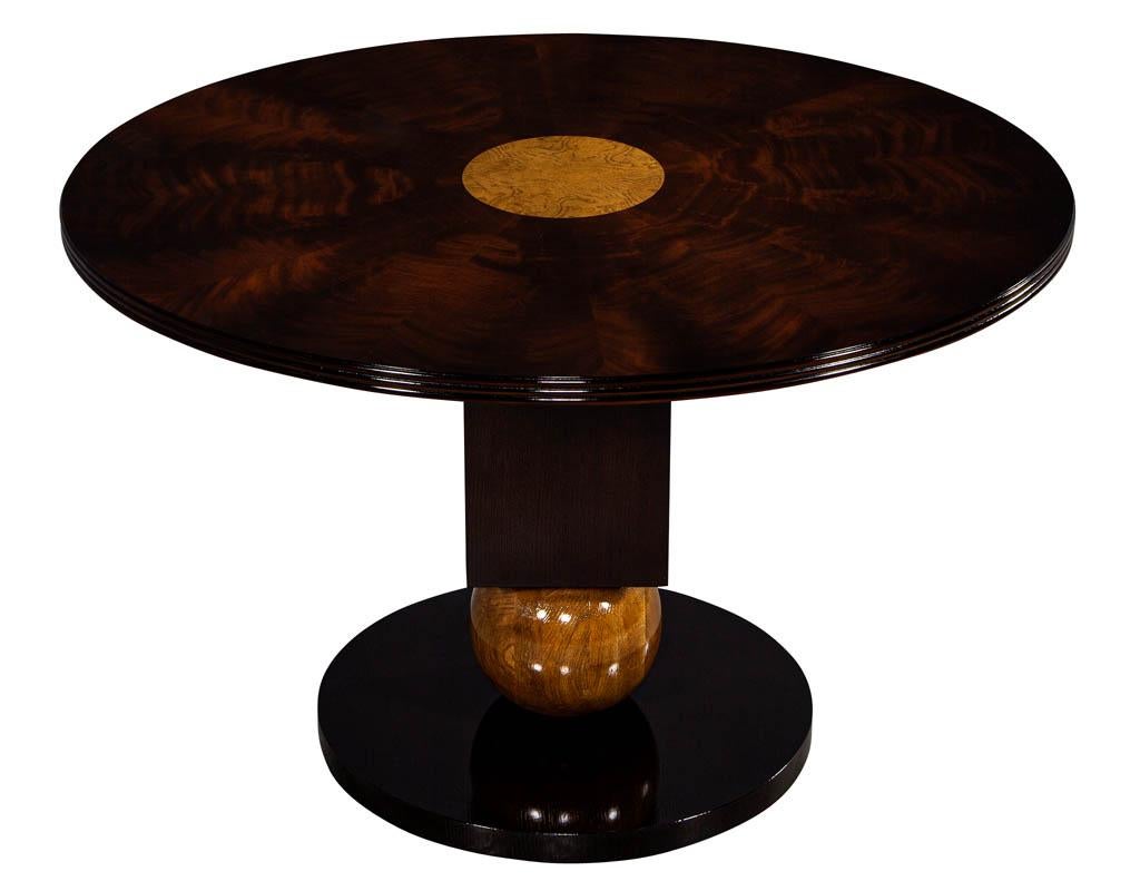 Art Deco Custom Round Mahogany Pivot Foyer Center Table by Carrocel