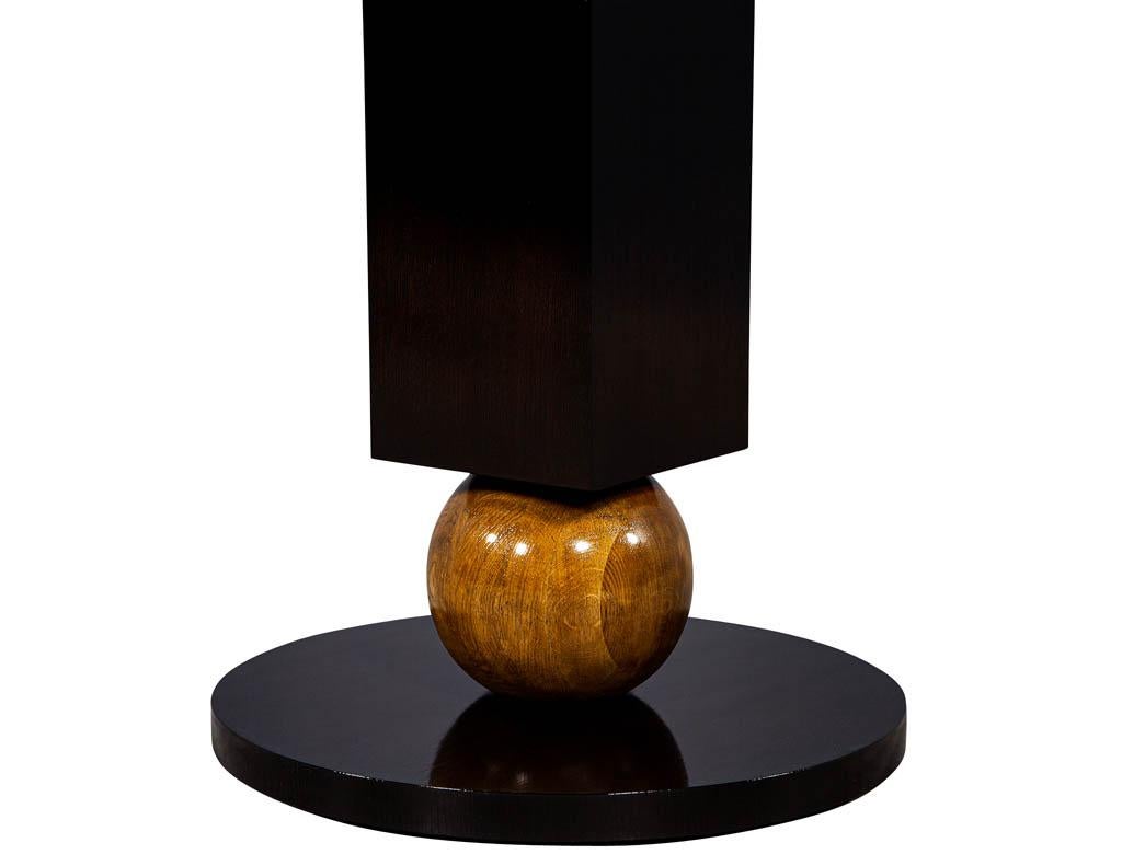 Contemporary Custom Round Mahogany Pivot Foyer Center Table by Carrocel