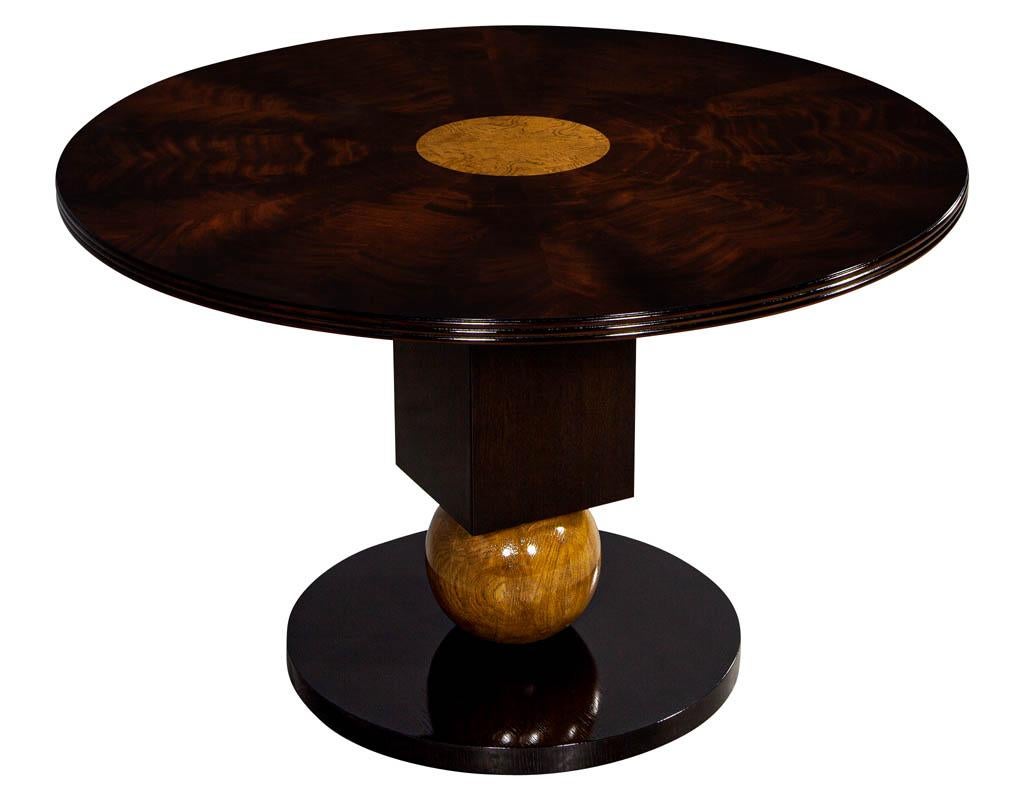 Custom Round Mahogany Pivot Foyer Center Table by Carrocel 3