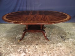 Custom Round Mahogany Regency Style Dining Table by Leighton Hall