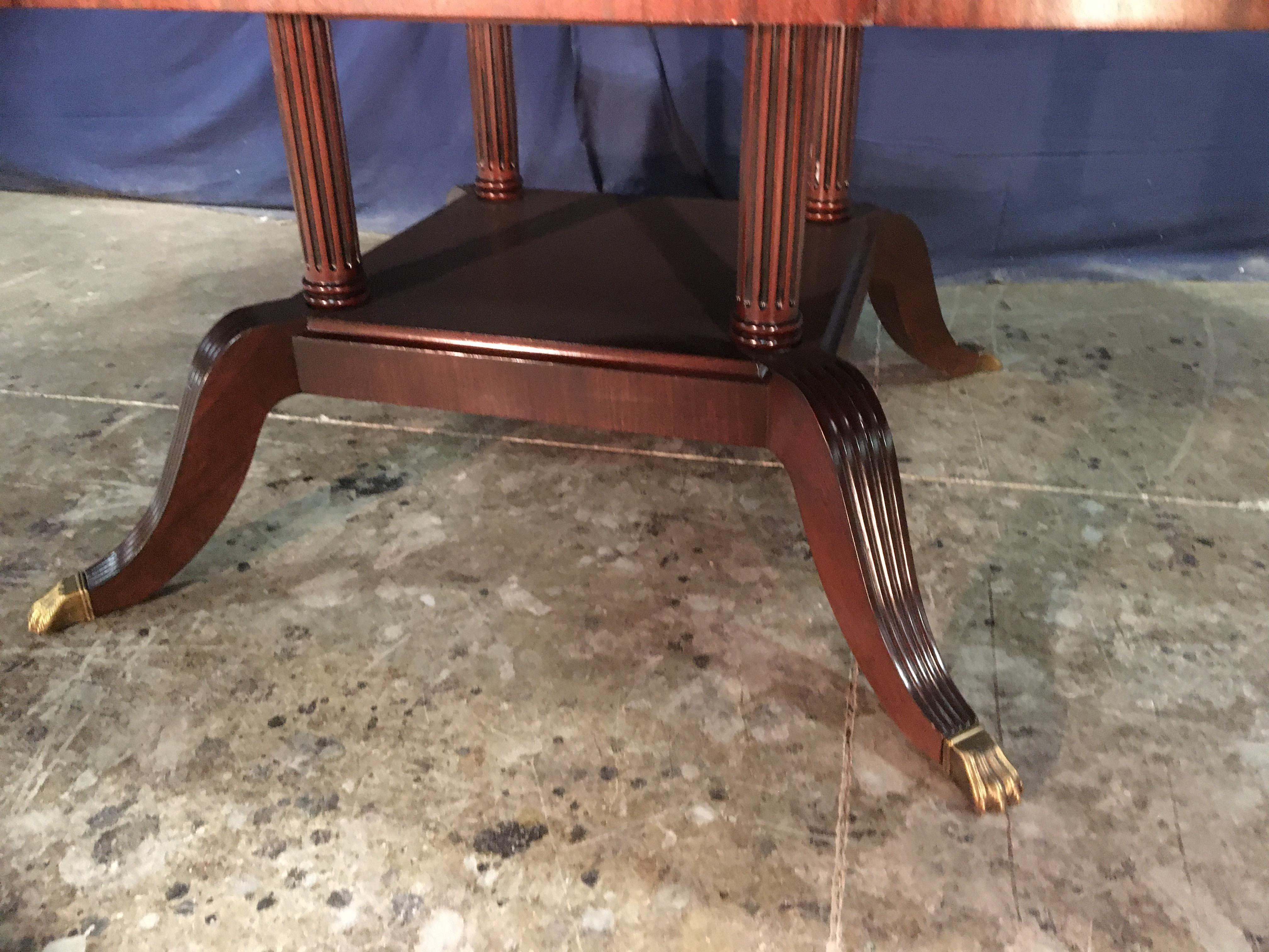 Custom Round Mahogany Regency Style Dining Table by Leighton Hall In New Condition For Sale In Suwanee, GA