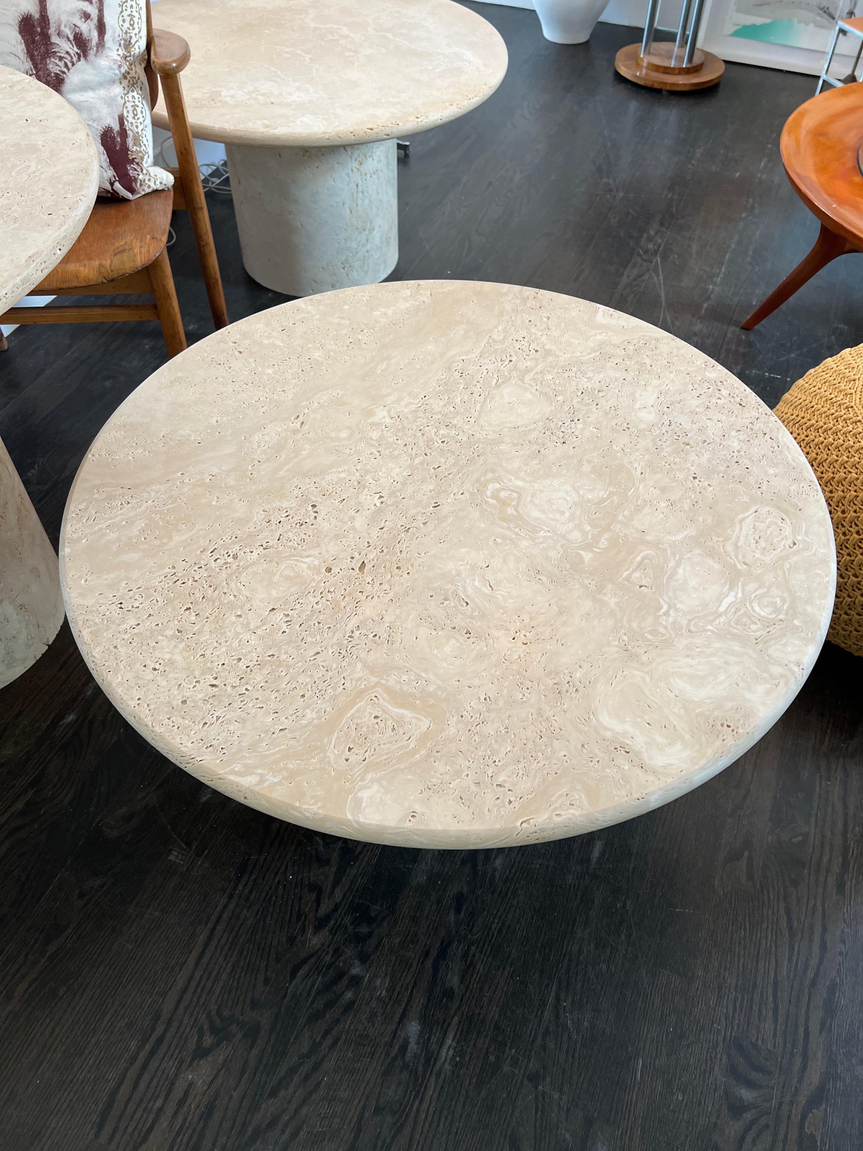 Travertine Round Coffee Table