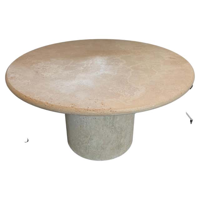 Custom Round Roman Travertine Coffee Table by Le Lampade at 1stDibs ...