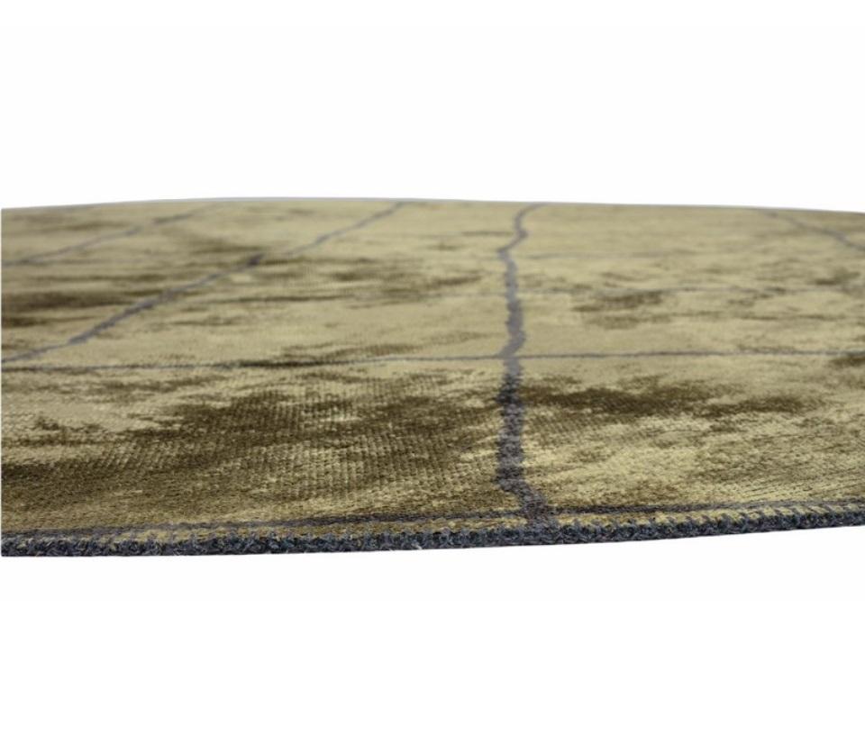 Turc Tapis rond moderne à motif berbère vert olive 7'10