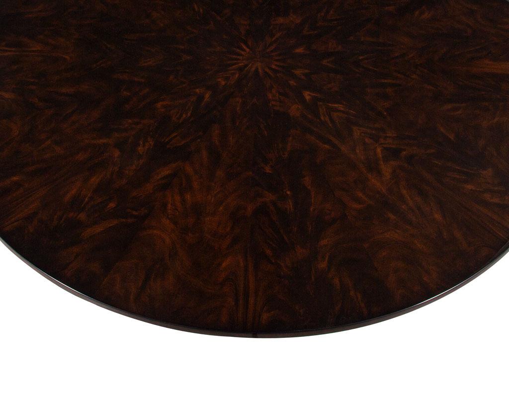 Custom Round Sunburst Mahogany Dining Table by Carrocel For Sale 2