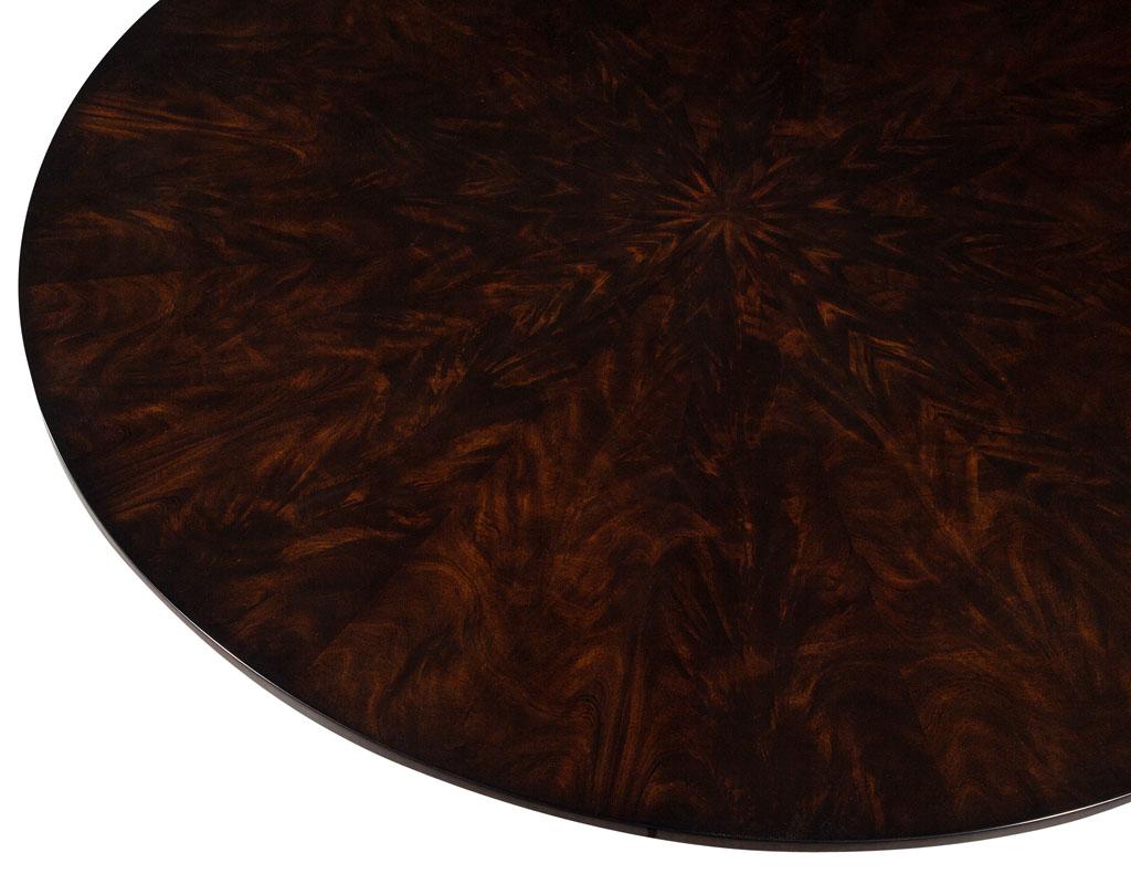 Custom Round Sunburst Mahogany Dining Table by Carrocel For Sale 5