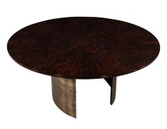 Custom Round Sunburst Mahogany Dining Table by Carrocel