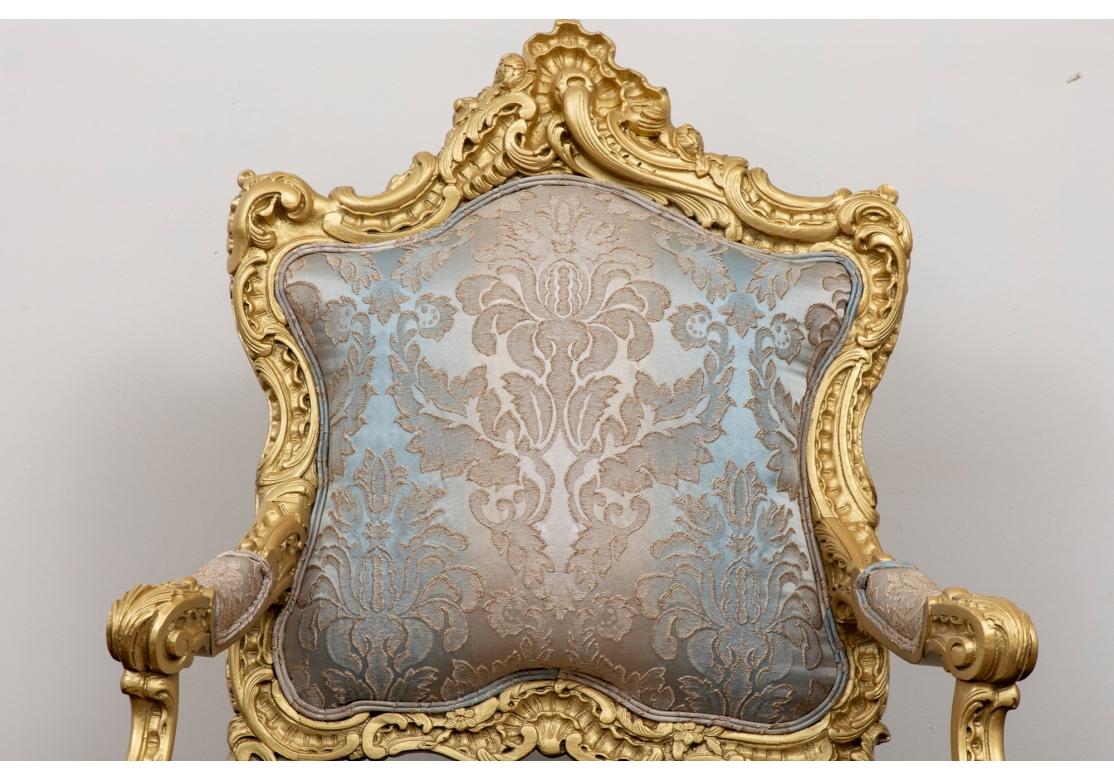 Custom Royal French Style Oversized Throne Chair For Sale 2