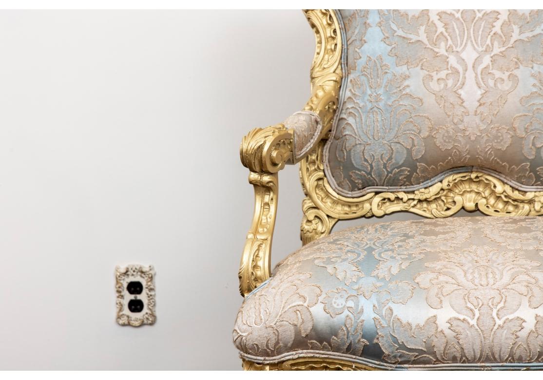 Custom Royal French Style Oversized Throne Chair For Sale 3