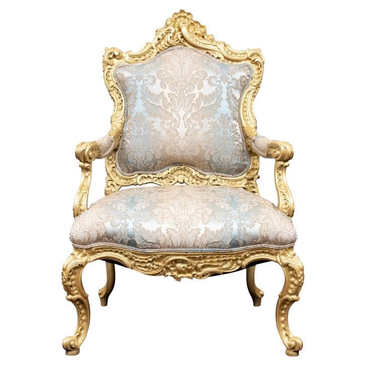 Chaise trône surdimensionnée de style royal français sur mesure