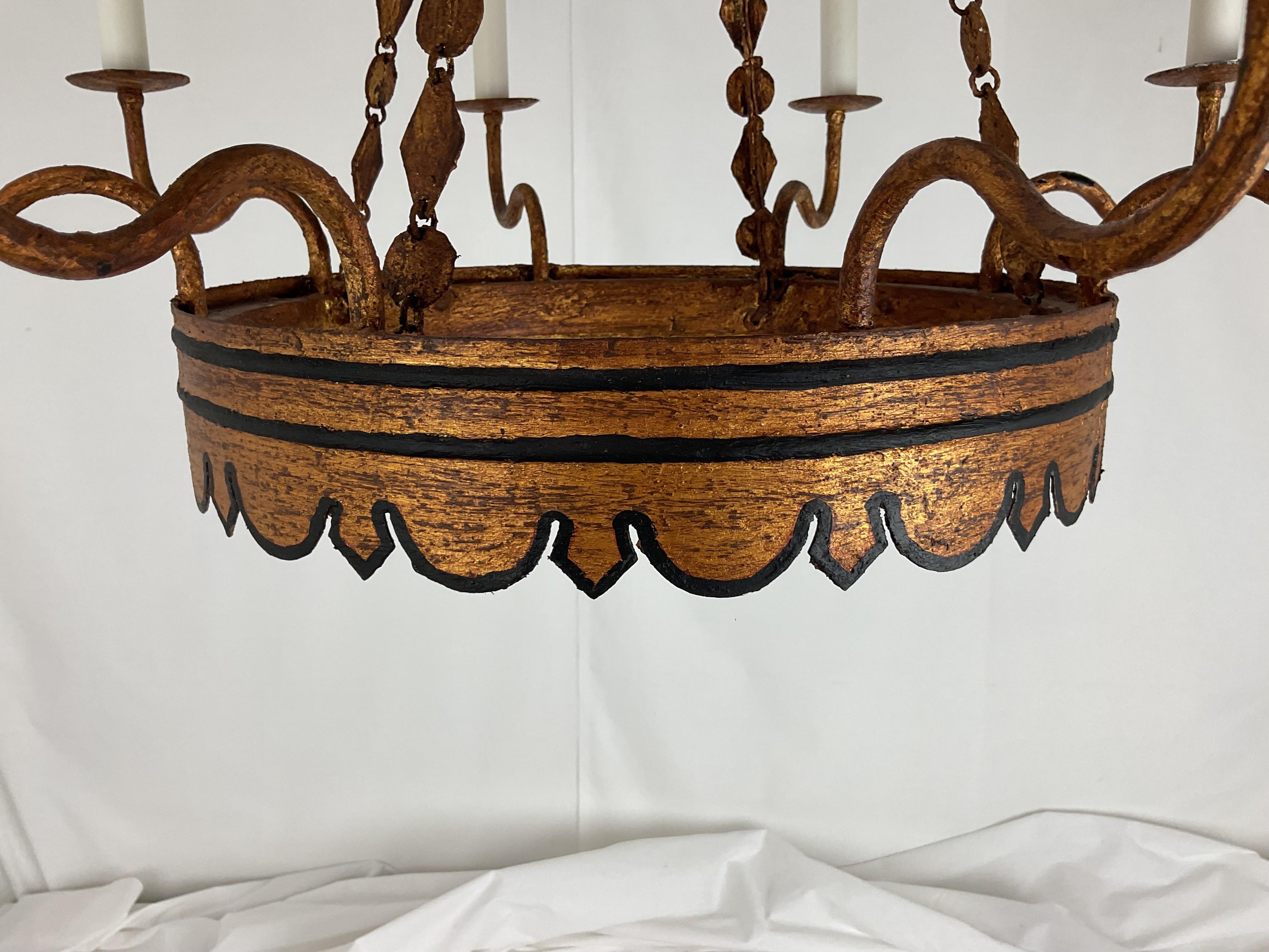 Custom Rustic Italian Two Tier Tolle Chandelier en vente 5