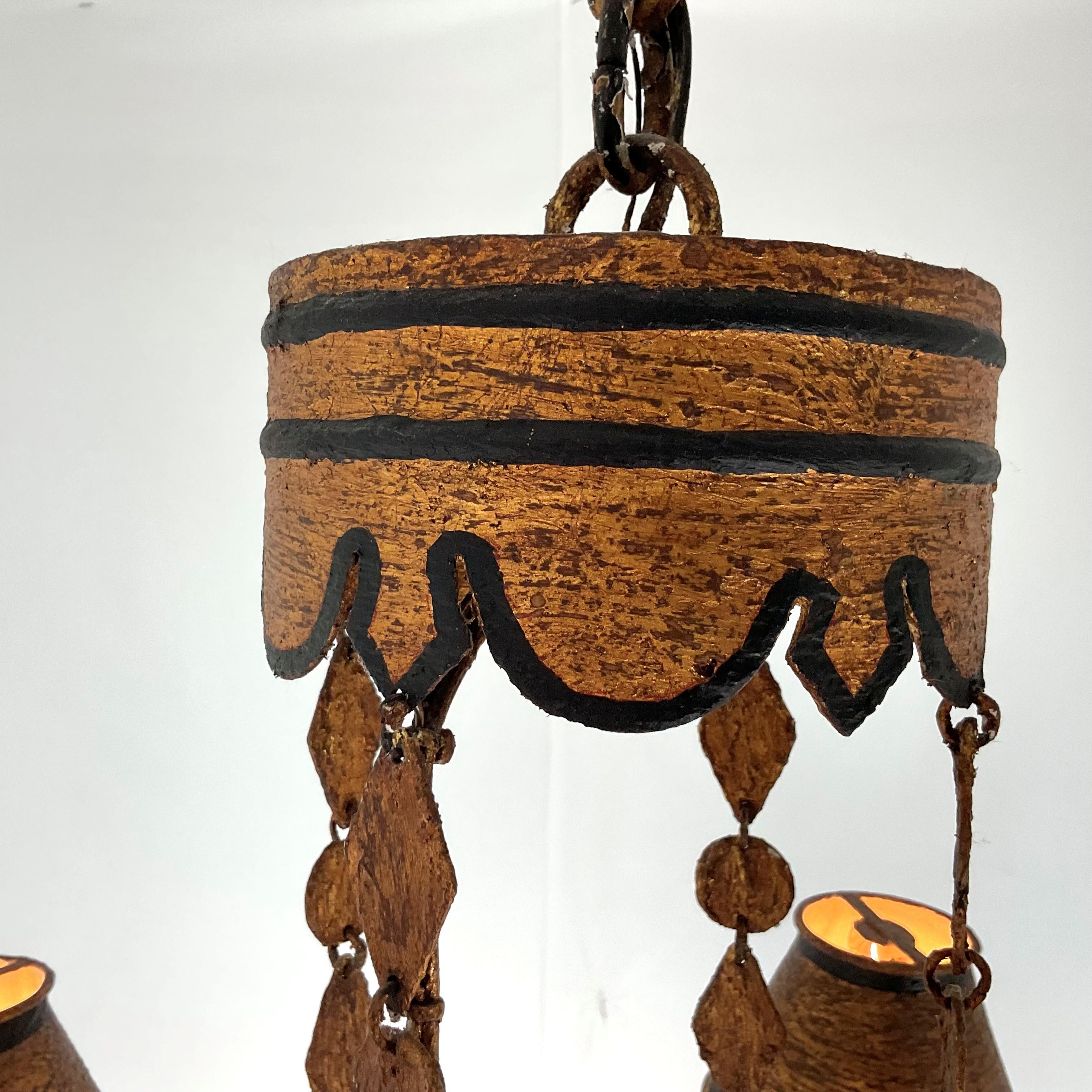 Début du 20ème siècle Custom Rustic Italian Two Tier Tolle Chandelier en vente