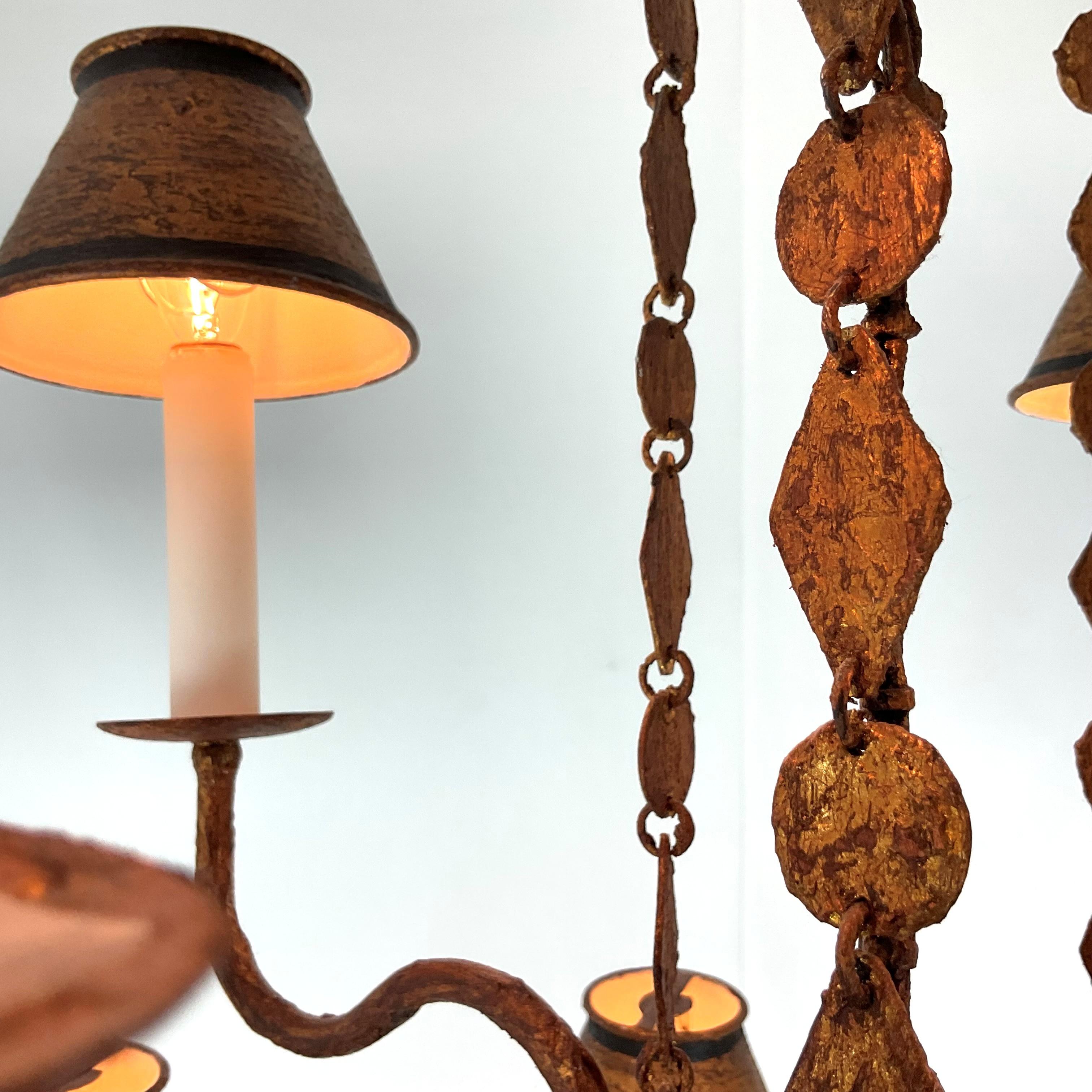 Custom Rustic Italian Two Tier Tolle Chandelier en vente 2