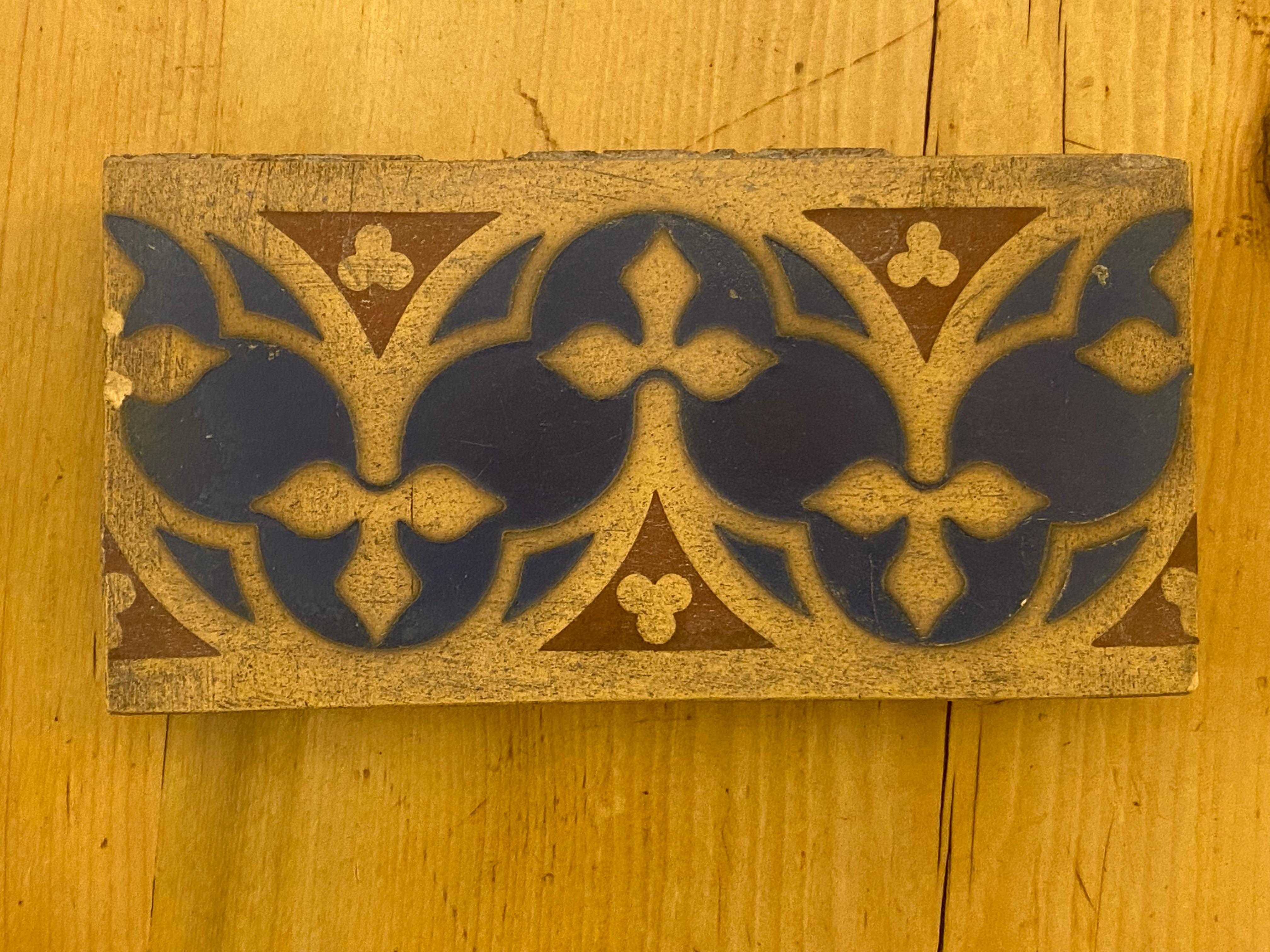 English Custom Sample Set Encaustic Minton 'Stoke Upon Trent' Tile Floor 1920s 