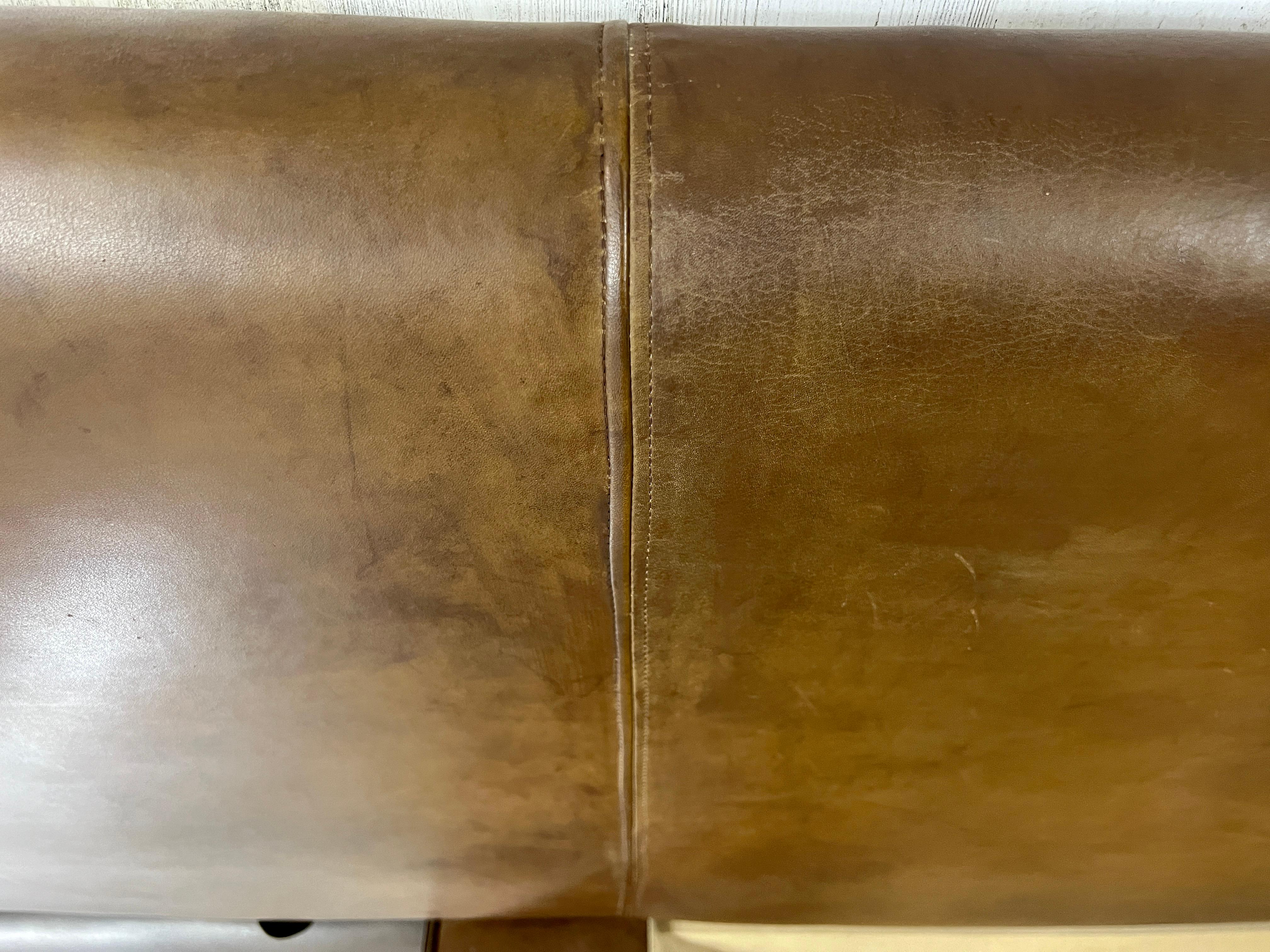 Custom Saporiti Italia King Size Leather & Chrome Bed For Sale 10