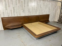 Custom Saporiti Italia King Size Leather & Chrome Bed