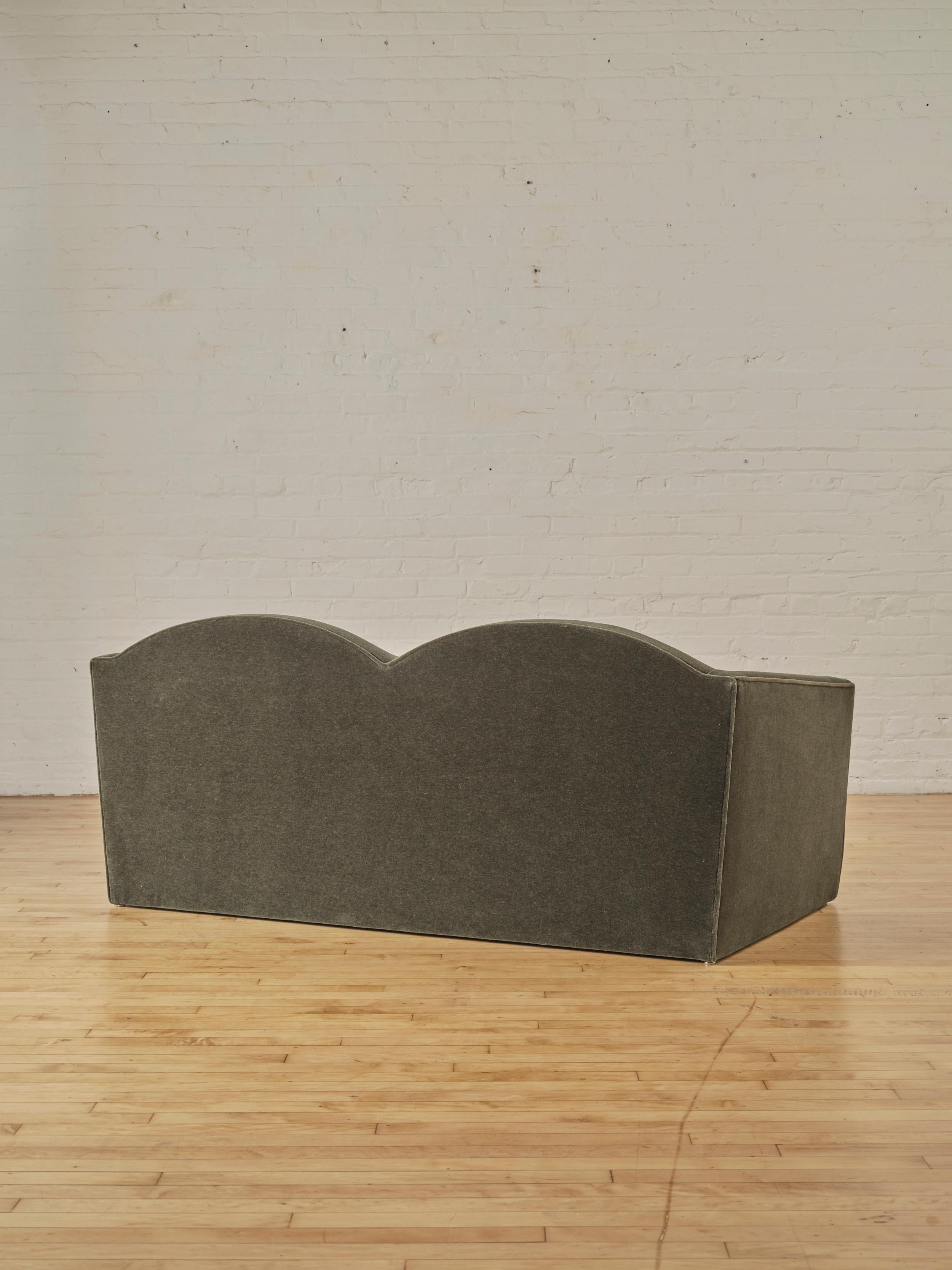 American Custom Scalloped Back Loveseat by The Somerset House