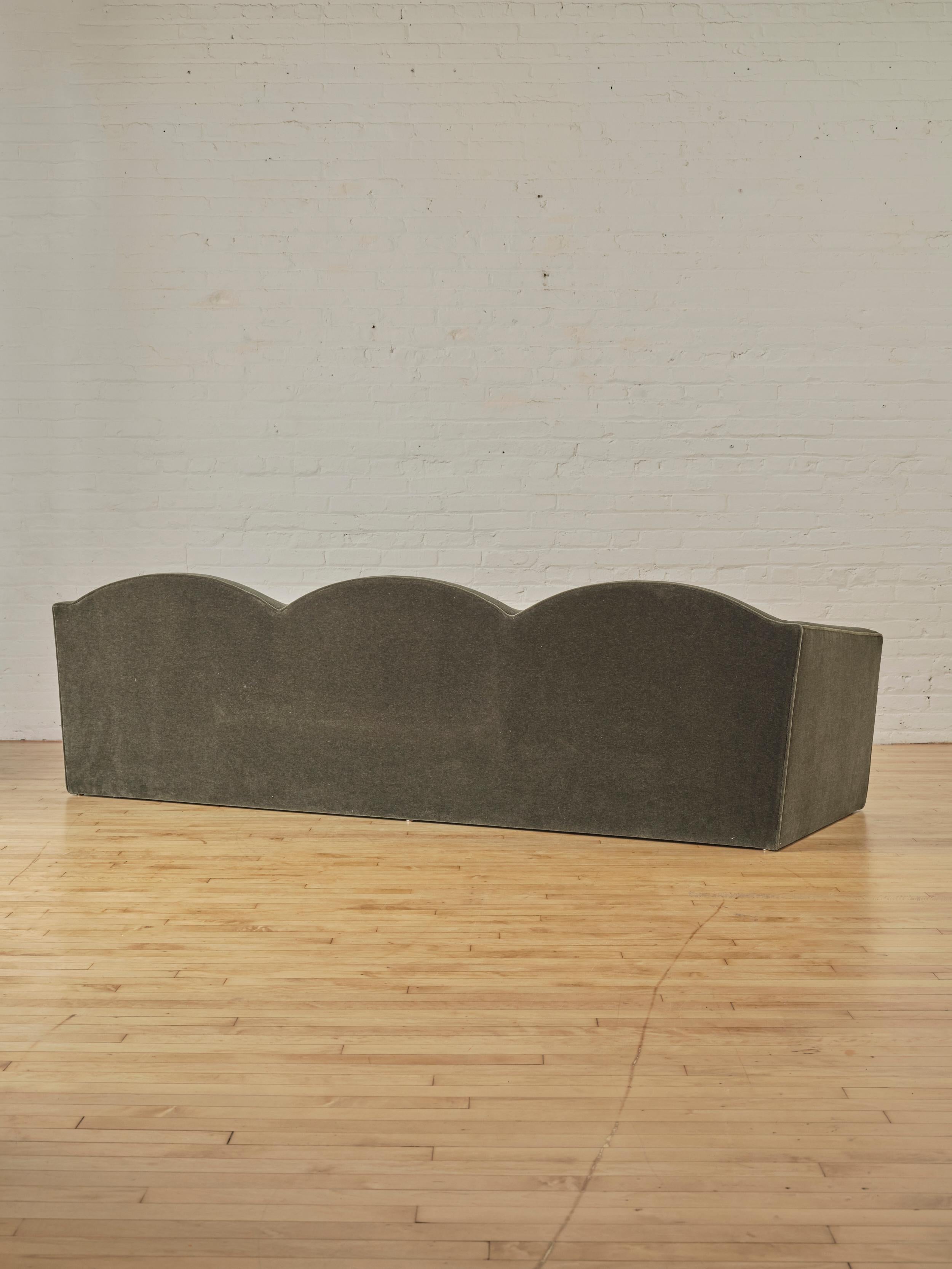 Mid-Century Modern Custom Scalloped Back Sofa by The Somerset House