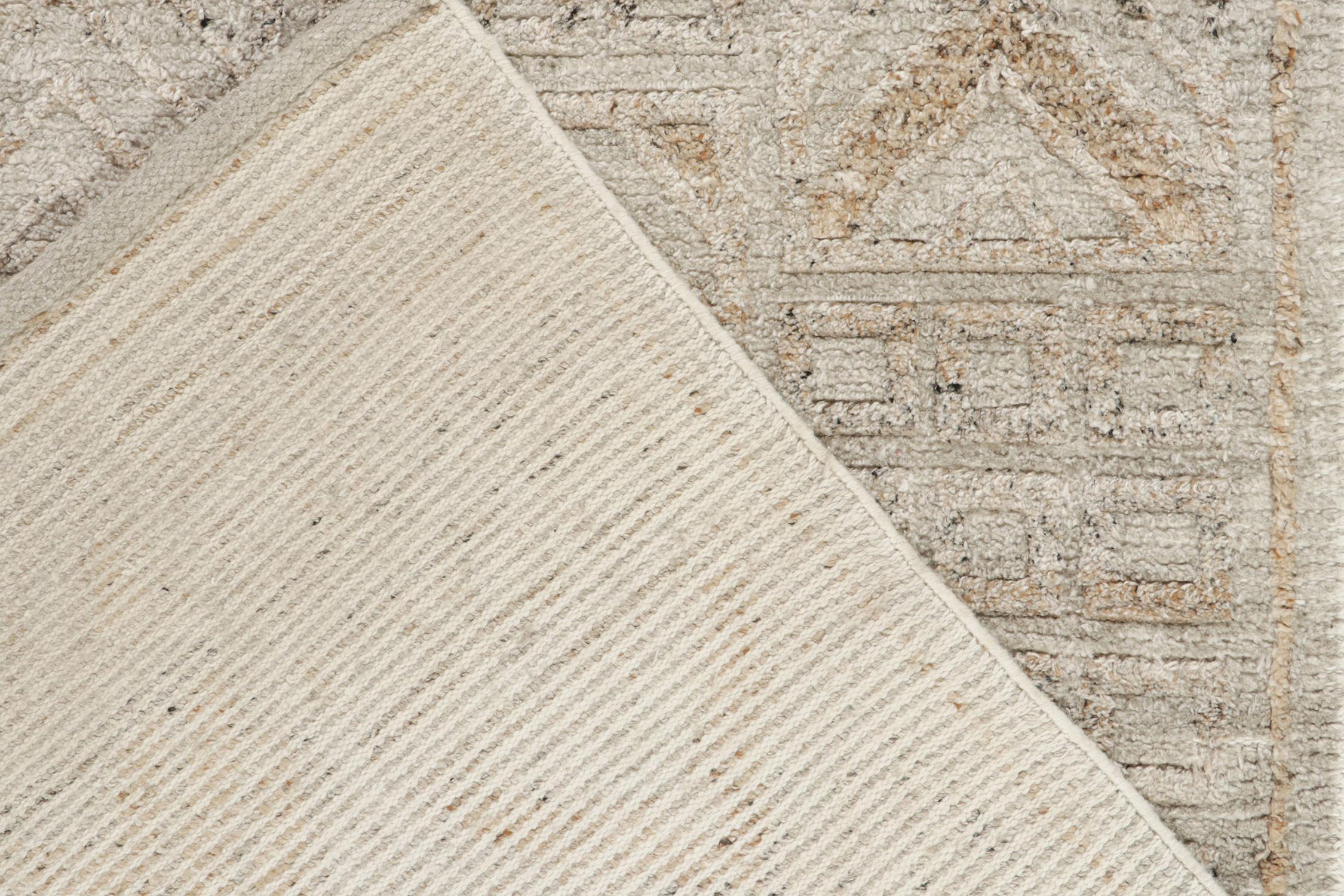 Teppich & Kelim, maßgefertigter Teppich im skandinavischen Stil mit grauem geometrischem Muster im Zustand „Neu“ im Angebot in Long Island City, NY