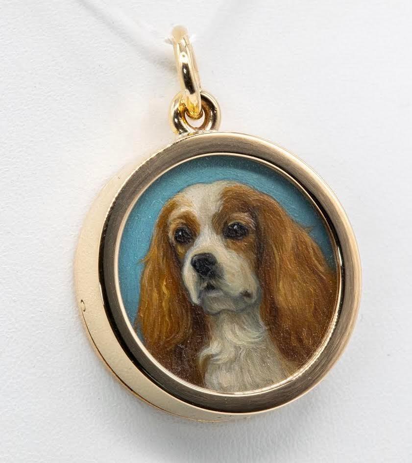 da uomo o donna Cane in miniatura scolpito su misura, charm a forma di cavallo, braccialetto e ciondolo in miniatura a olio in vendita