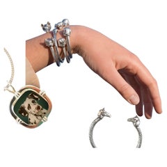 Custom Sculpted Miniature Dog, Horse Charm, Bangle and Oil Miniature Pendant