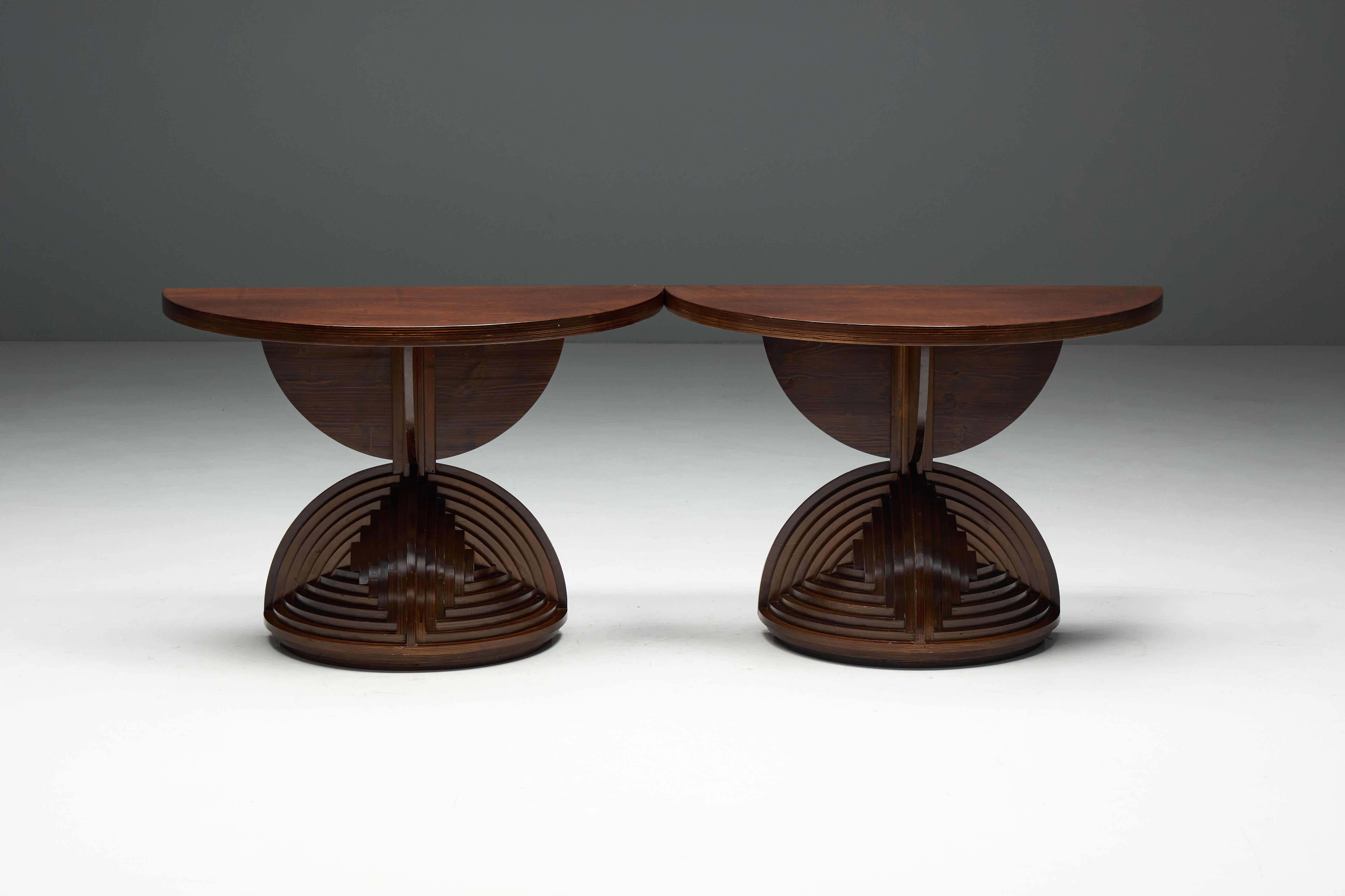 Custom Sculptural Console Tables by Mario Ceroli, Italy, 1970s For Sale 2