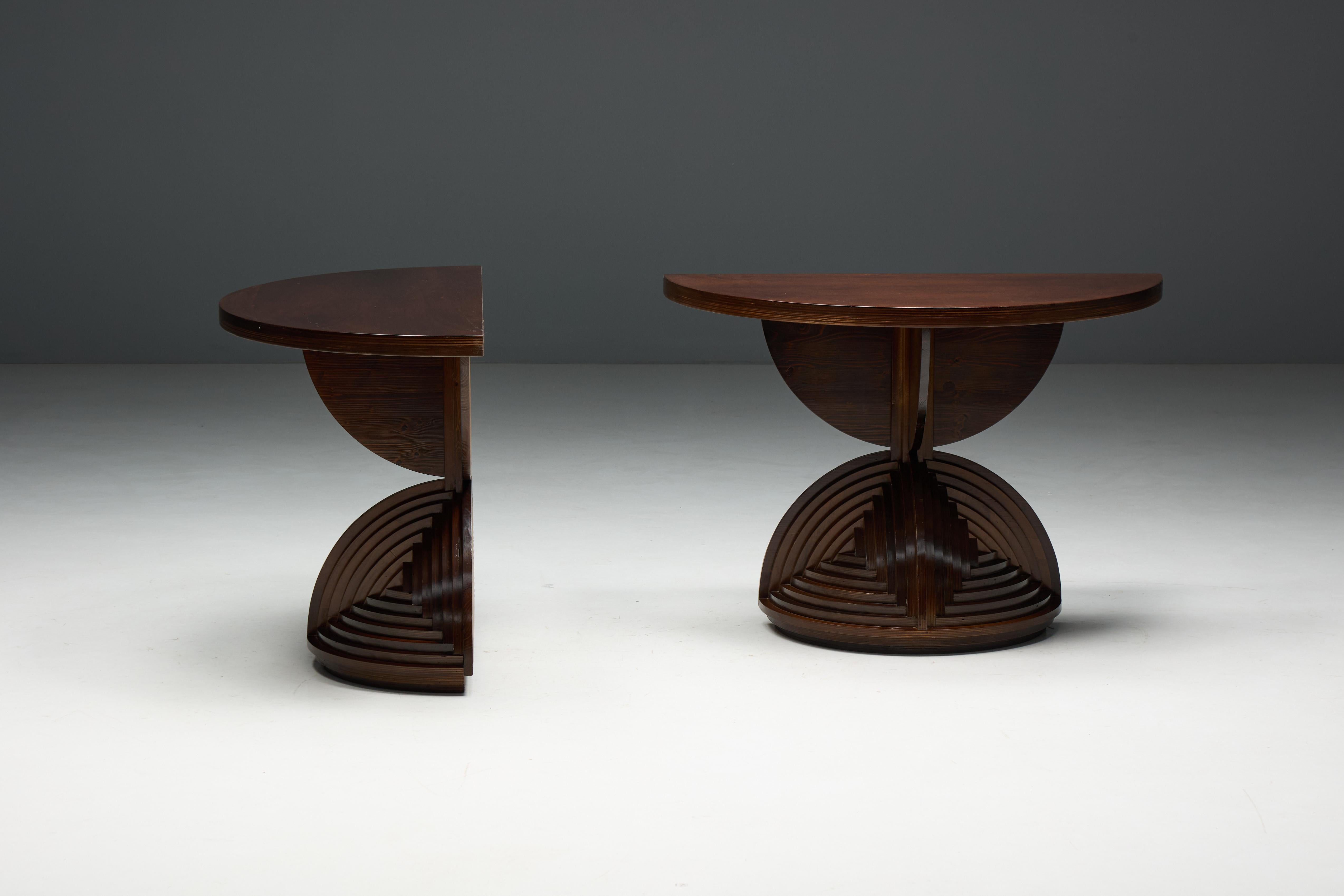 Custom Sculptural Console Tables by Mario Ceroli, Italy, 1970s For Sale 4