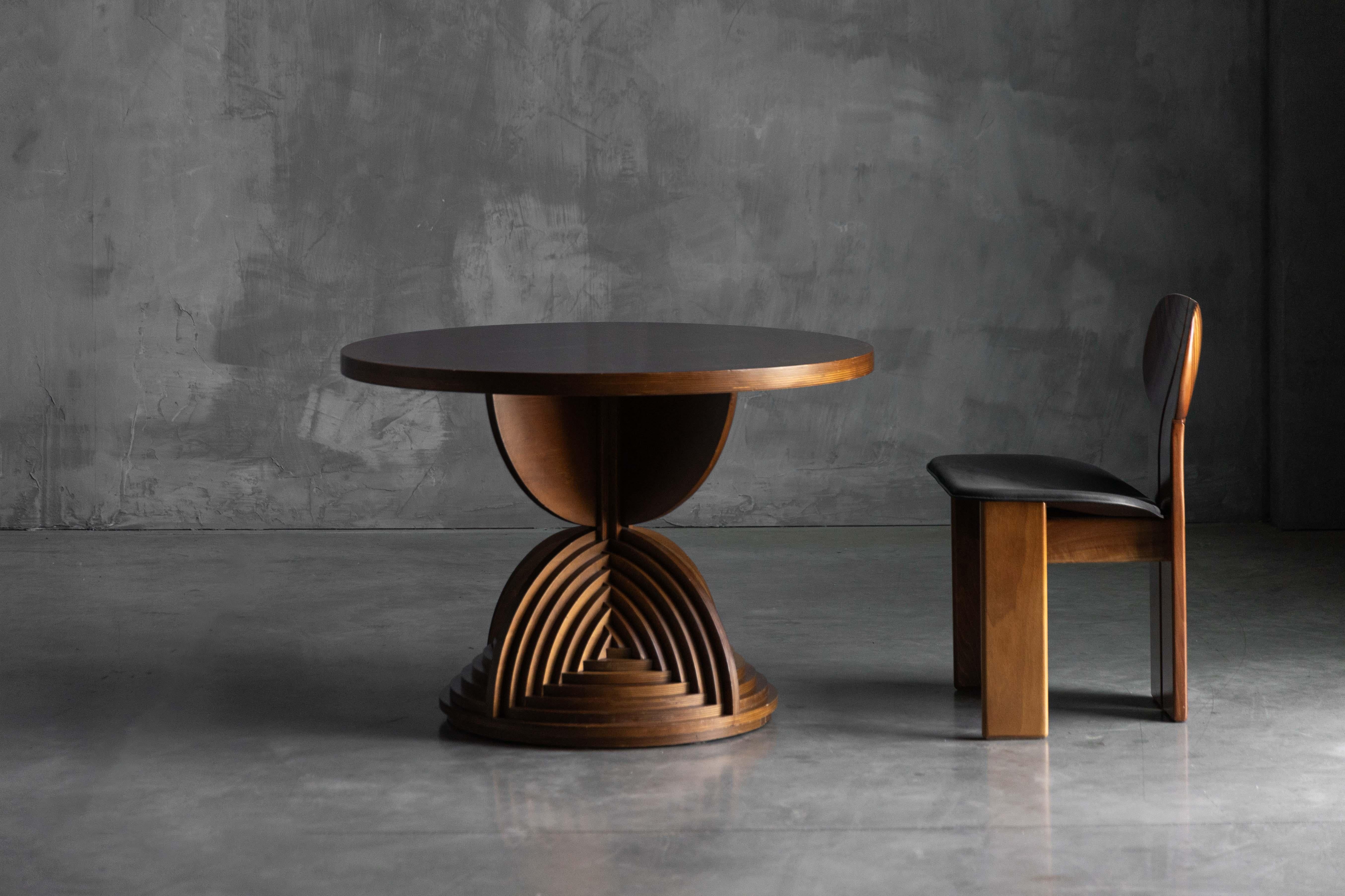 Late 20th Century Custom Sculptural Table by Mario Ceroli, Italy, 1970s For Sale