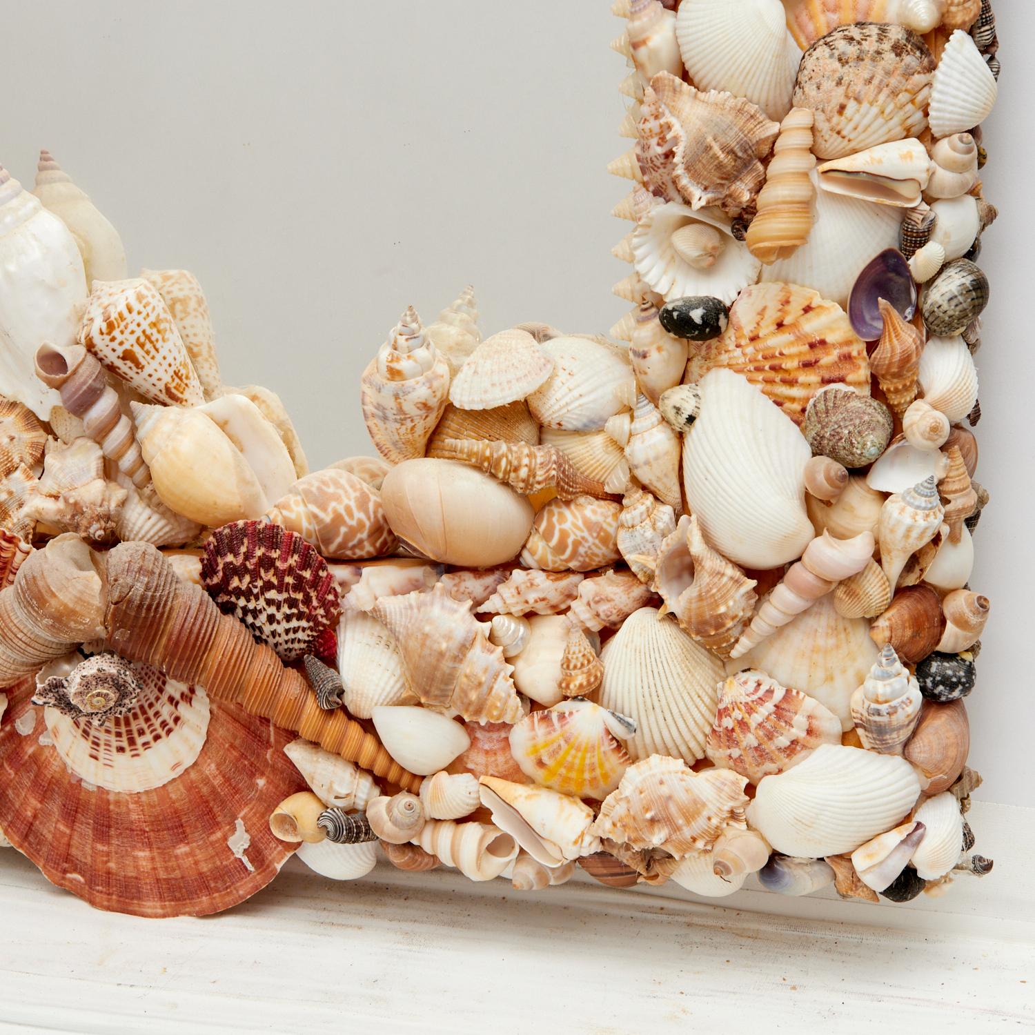 Hand-Crafted Custom Sea Shell incrusted Mirror For Sale