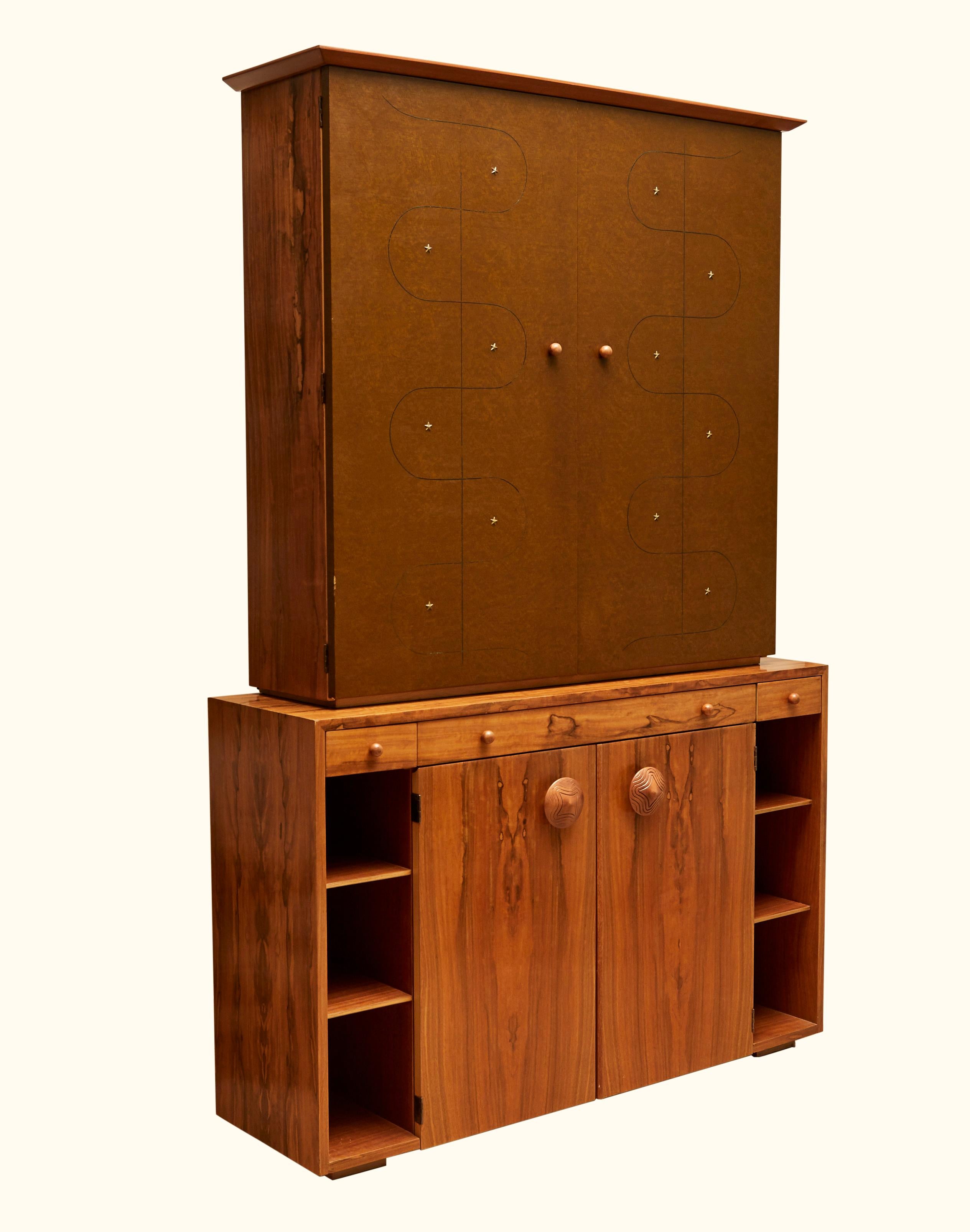 Custom secretary bookcase / cabinet by Gilbert Rohde Paldo for Herman Miller.
