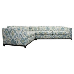 Custom Sectional Sofa with Wood Base