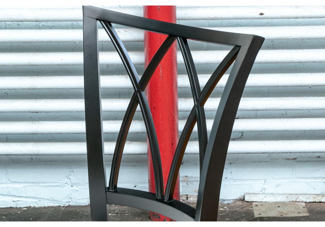 Custom Set of Eight Baker Furniture Ebonized Dining Chairs For Sale 5