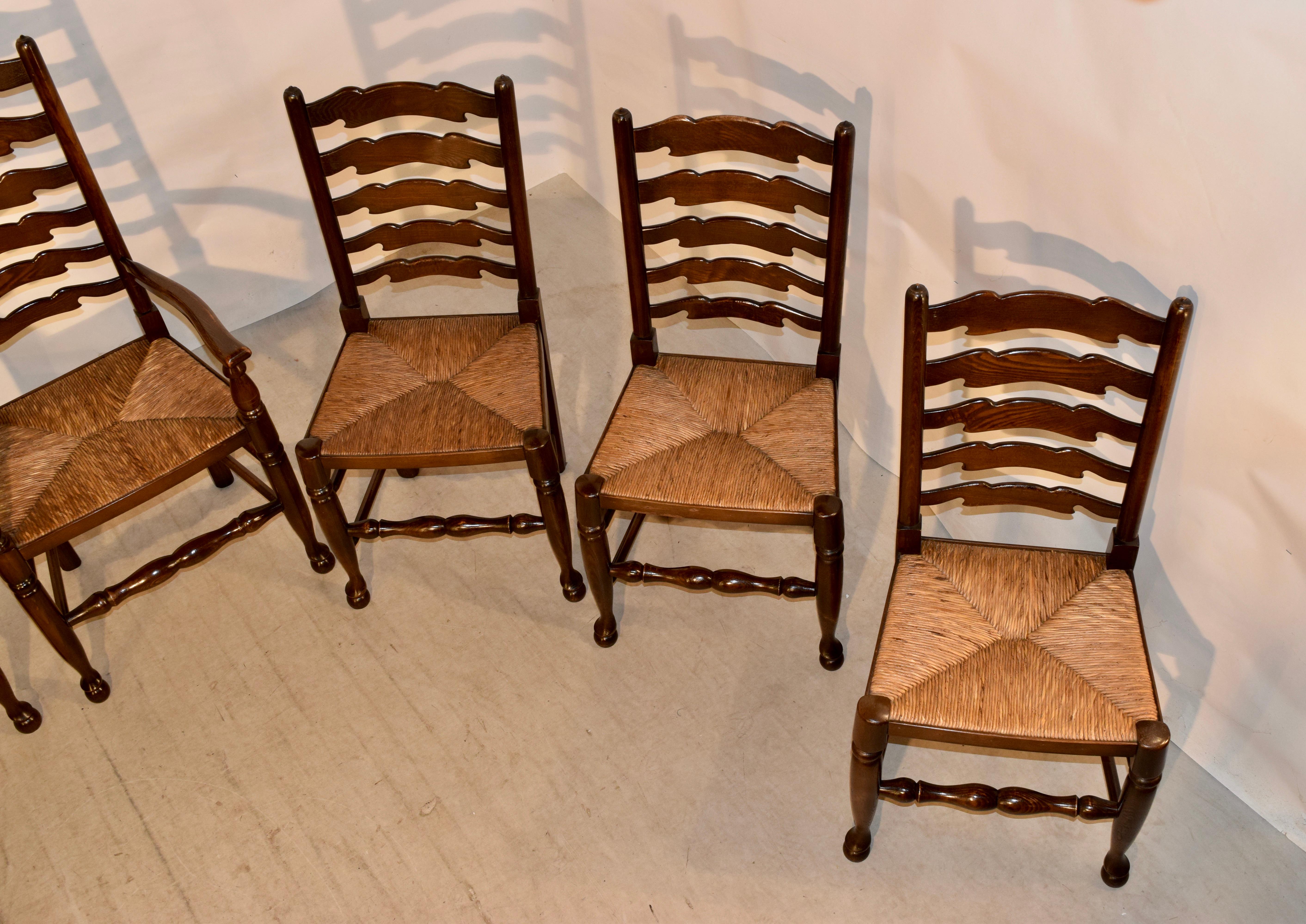Custom Set of Eight Ladder Back Chairs 1