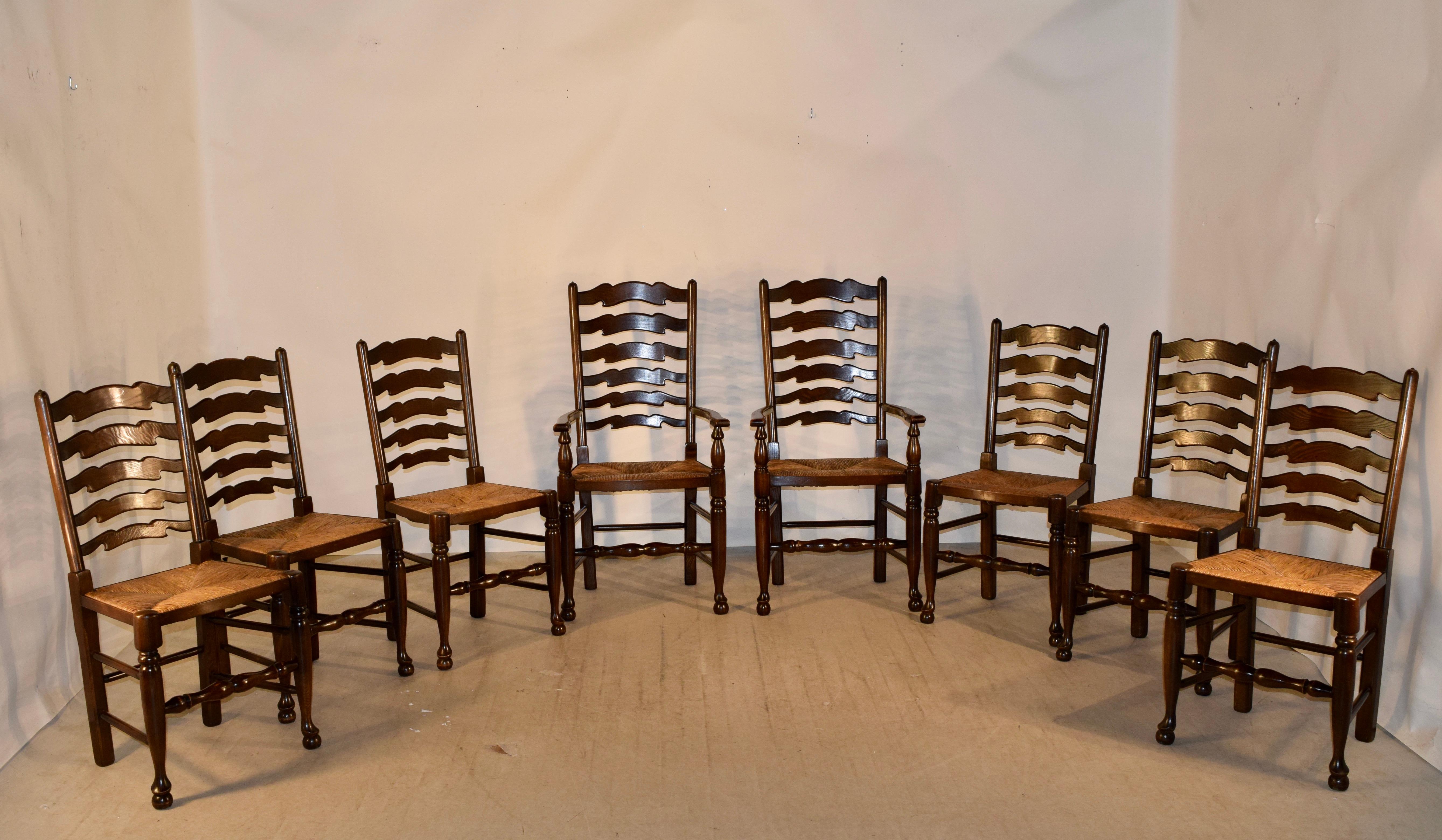 Custom Set of Eight Ladder Back Chairs 2