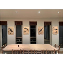Custom Set of Four Eocene Era Fossil Fish Irregular Murals in Stone