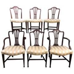 Custom Set of Six Carved Mahogany Dining Chairs by Irving & Casson