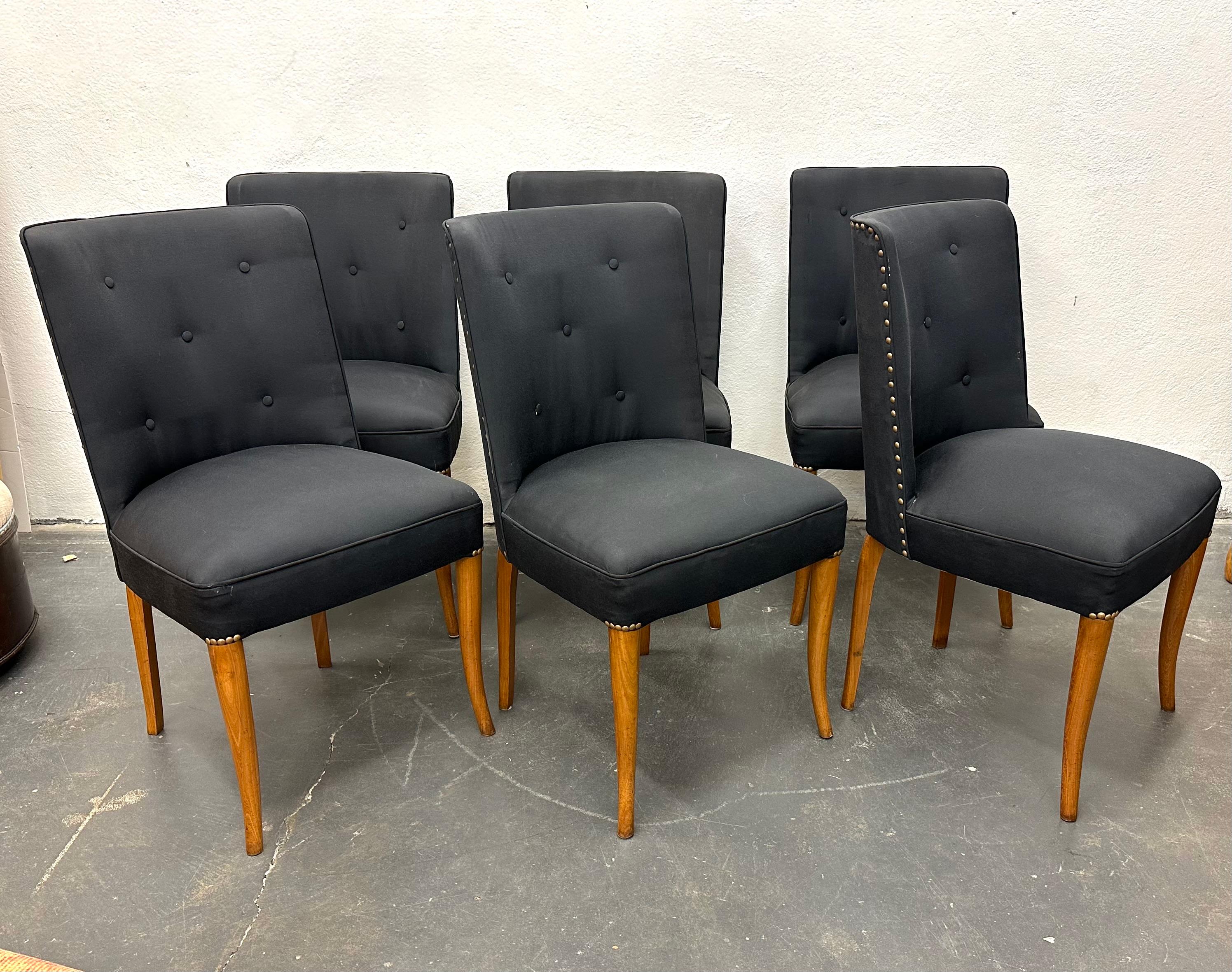 American Custom Set of Six Dining Chairs by Robsjohn-Gibbings For Sale