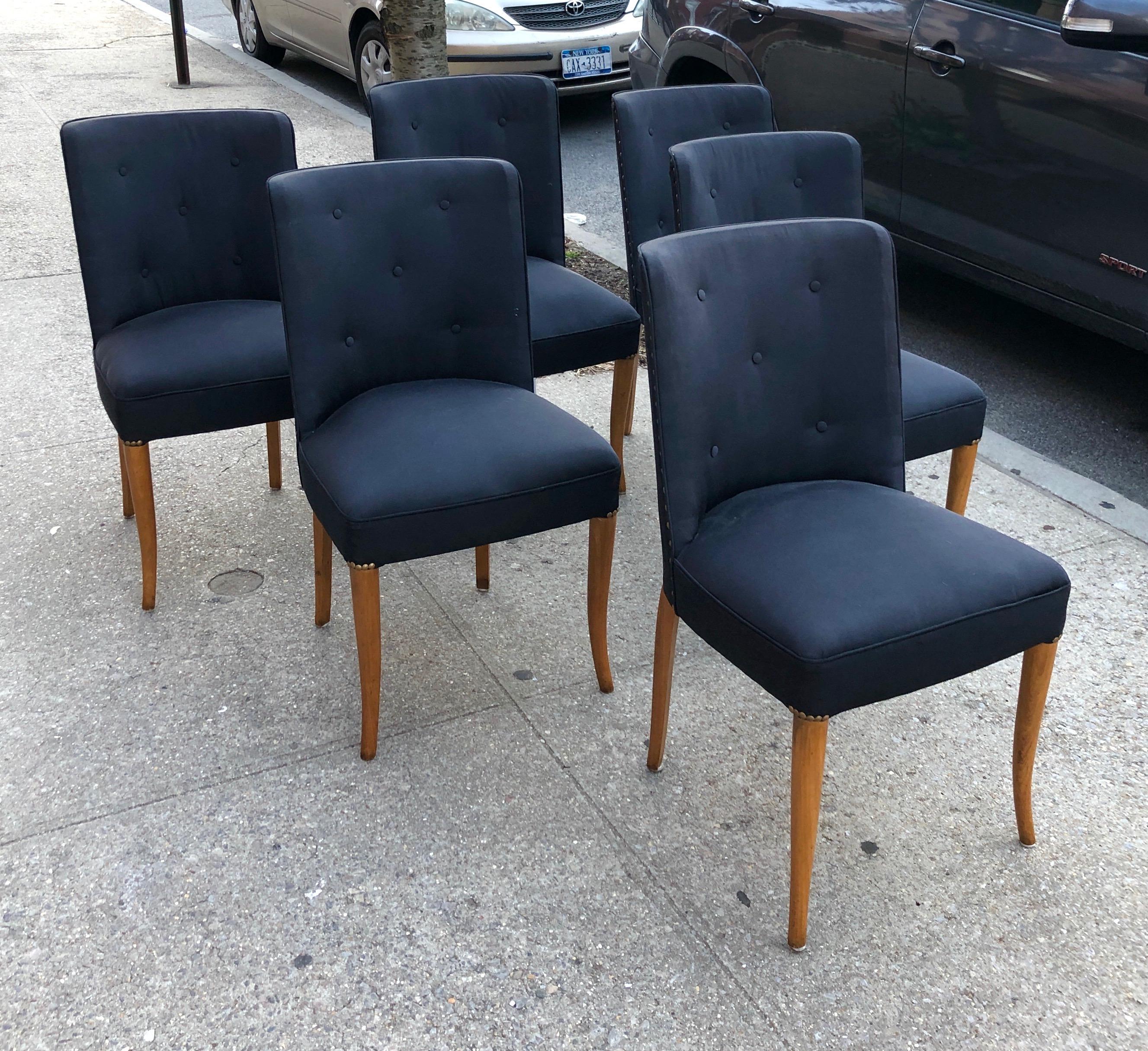 Custom Set of Six Dining Chairs by Robsjohn-Gibbings In Good Condition In Brooklyn, NY