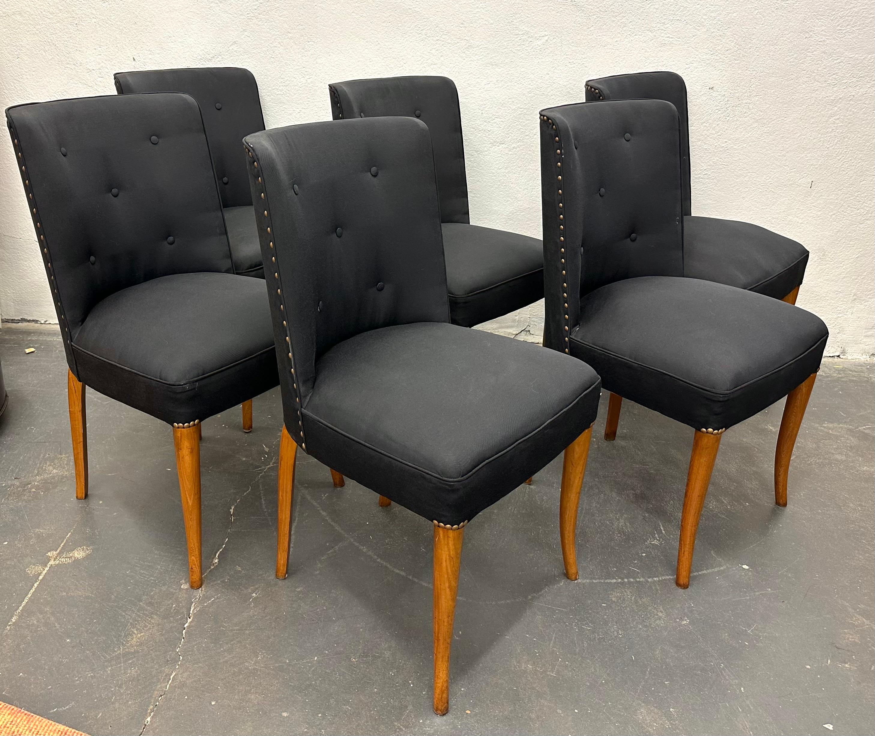 Mid-20th Century Custom Set of Six Dining Chairs by Robsjohn-Gibbings For Sale
