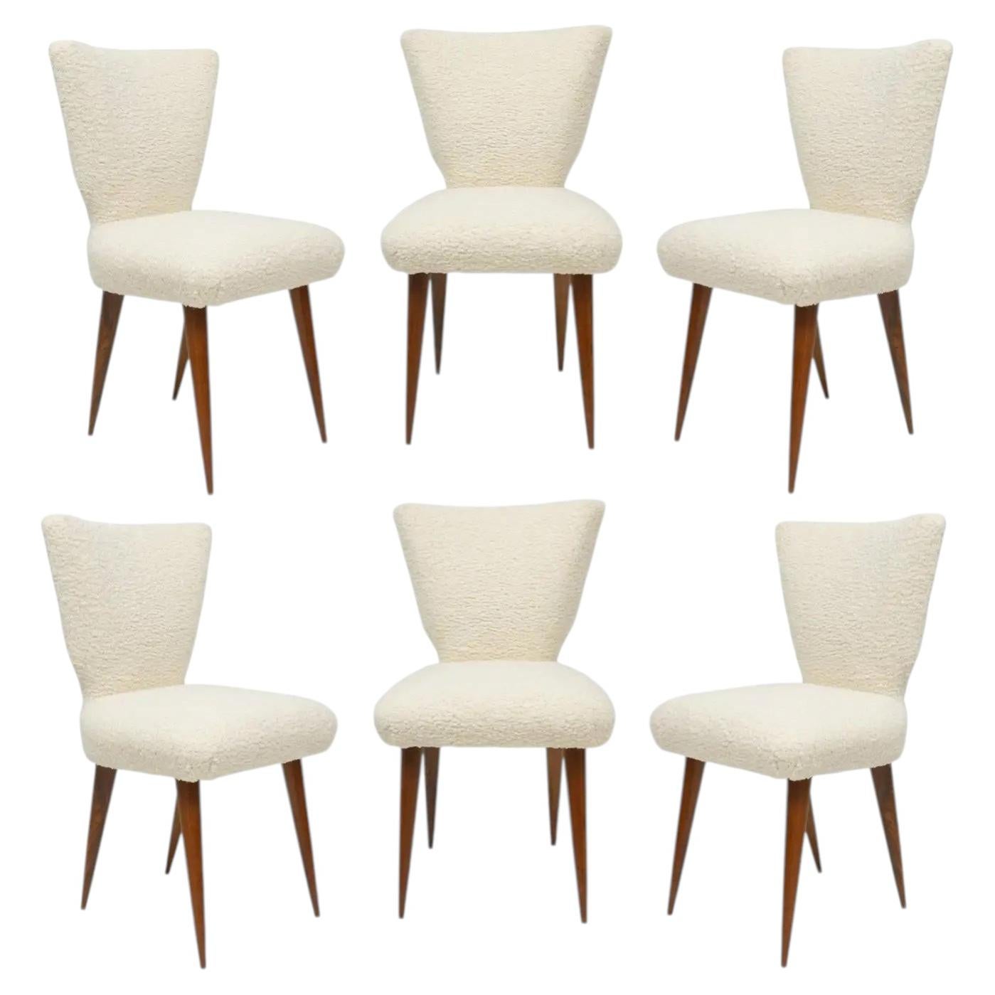 Custom Set of Six Mid-Century Modern Style Italian Dining Chairs