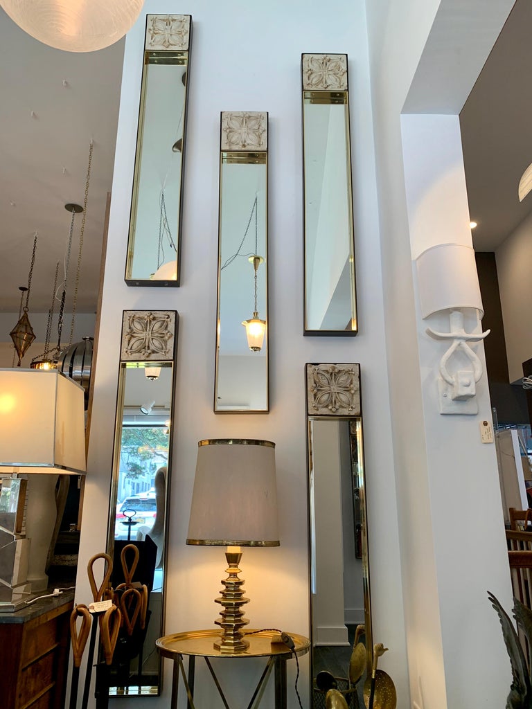 Custom Shadow Box Mirrors with 19th Century Italian Majolica Tiles, 6 ...