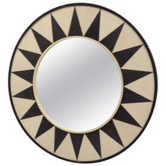 Custom Shagreen Mirror with Sunburst Pattern
