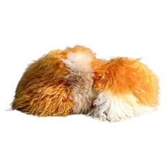 Custom sheepskin Sculptural by Carine Boxy -- Curry Orange cushion