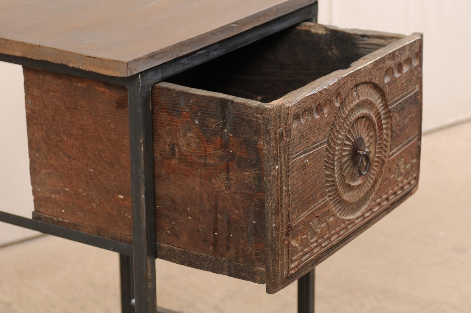 Custom Side Chest with 18th Century Carved Spanish Drawer 5