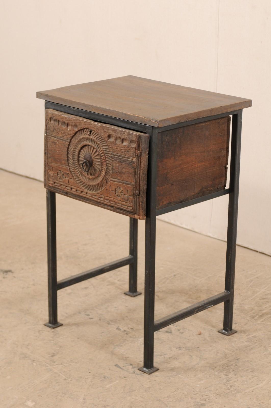 18th Century and Earlier Custom Side Chest with 18th Century Carved Spanish Drawer