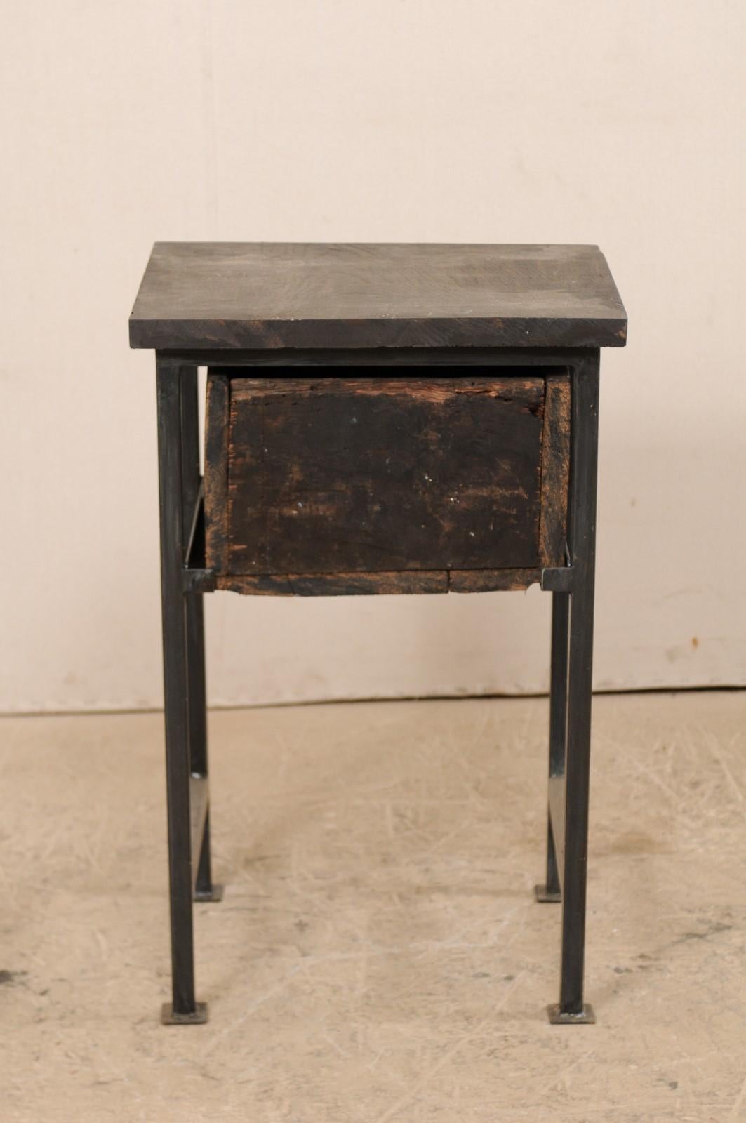 Iron Custom Side Chest with 18th Century Drawer, Spain