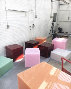 Custom Side Table Candy Cube / Lemon