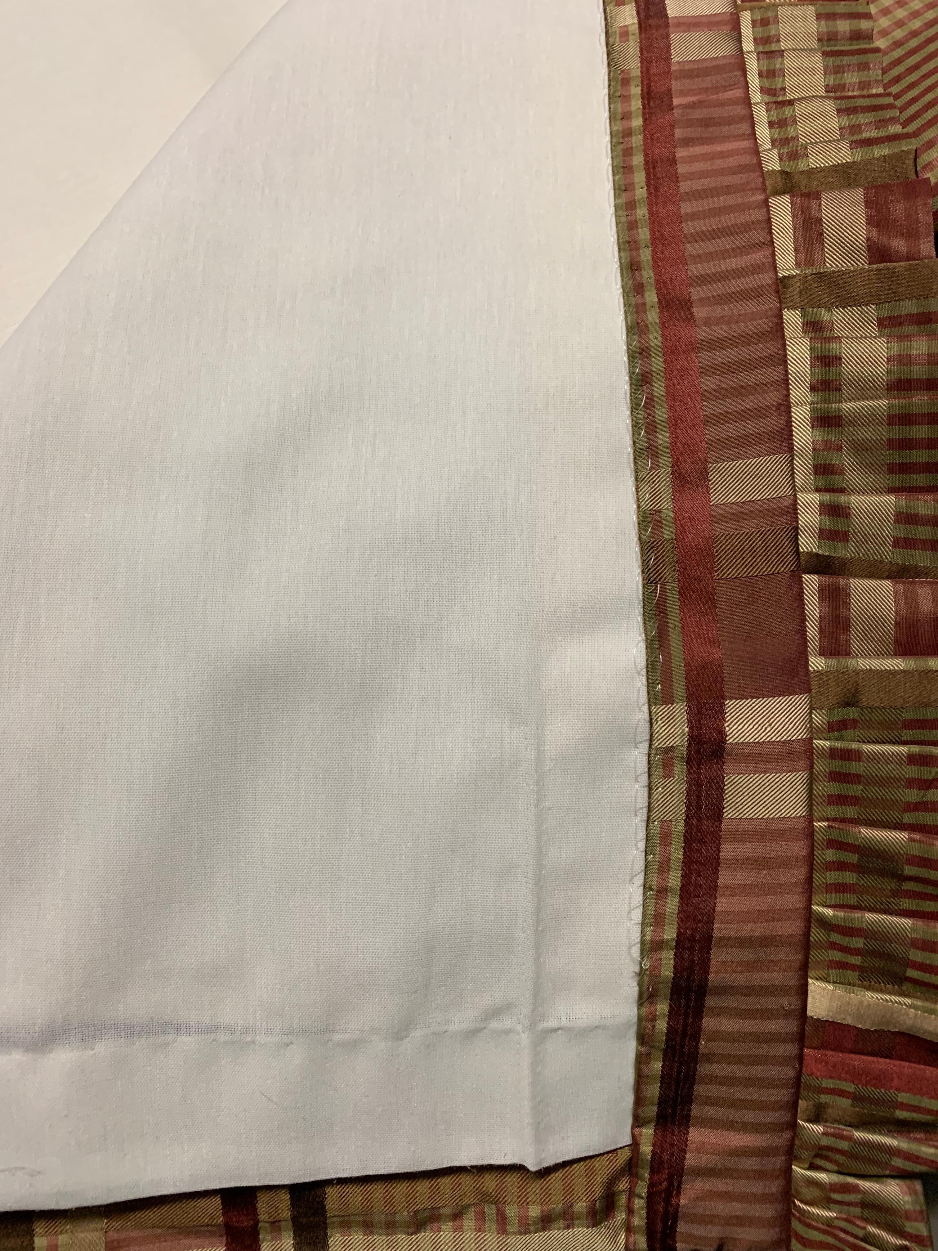 Silk Lined Draperies  of Schumacher Fabric  - 2 panels For Sale 2