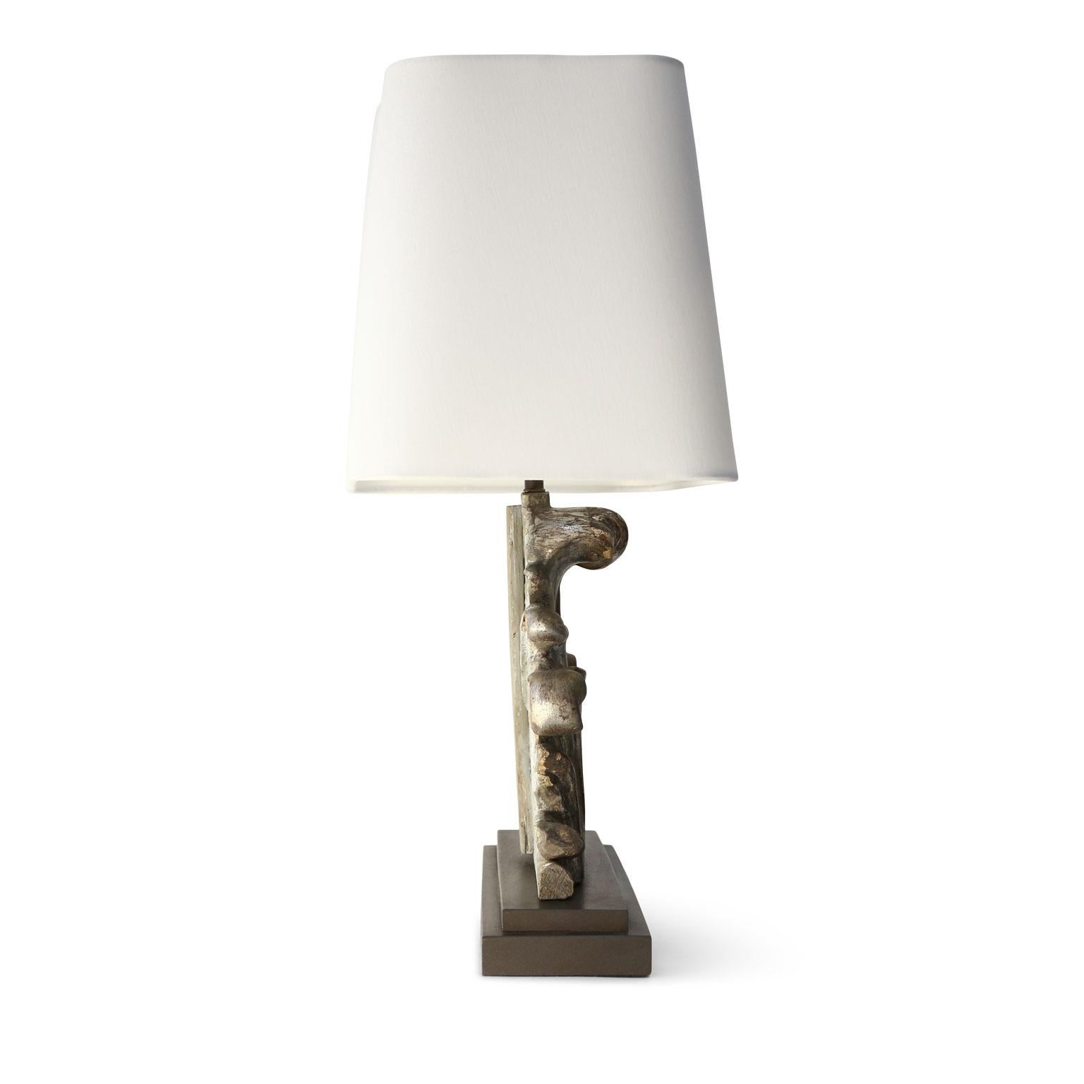 Neoclassical Custom Silvered Table Lamp