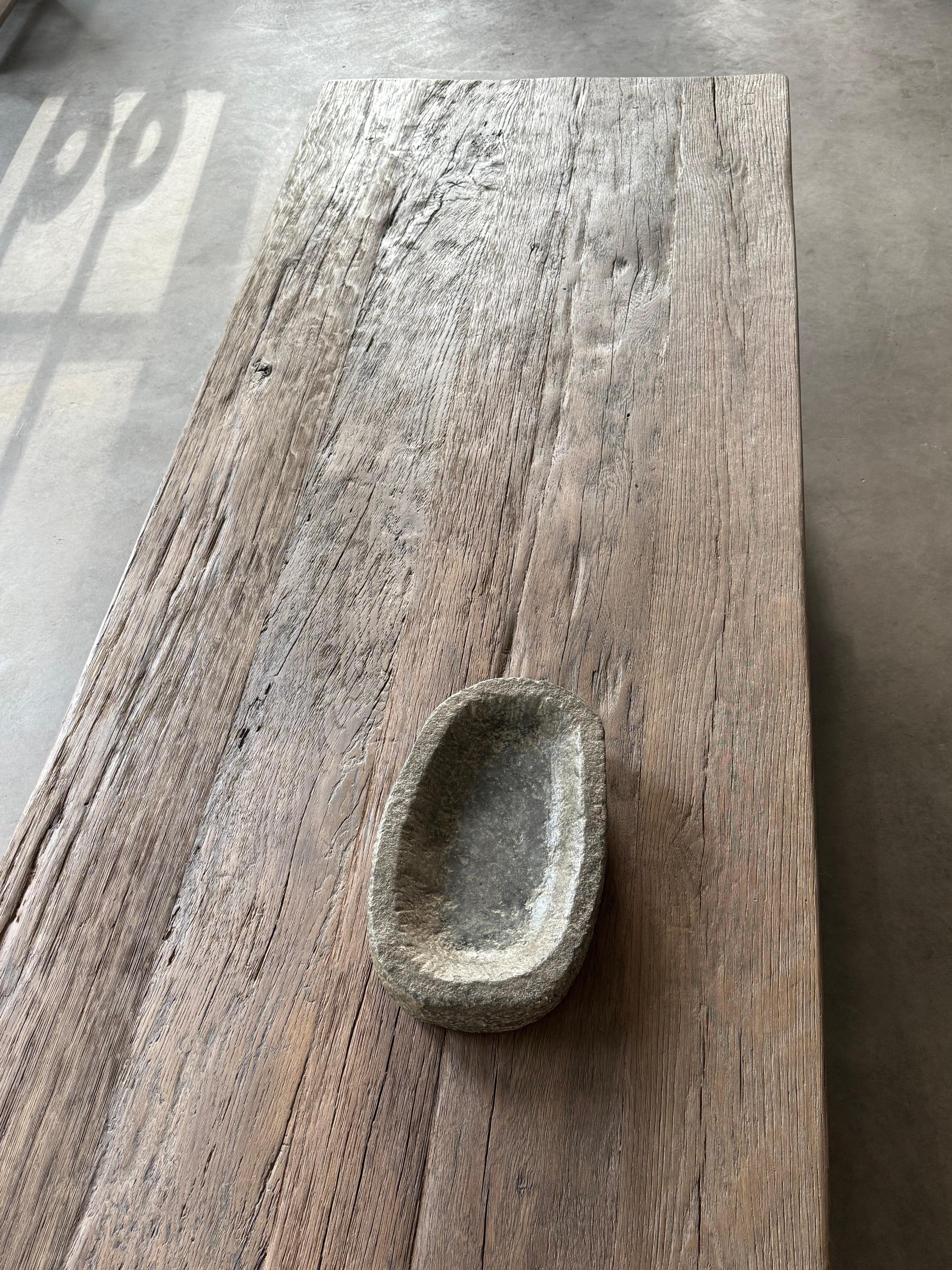 Contemporary Custom Simplistic Coffee Table in 18th C Oak Wood For Sale